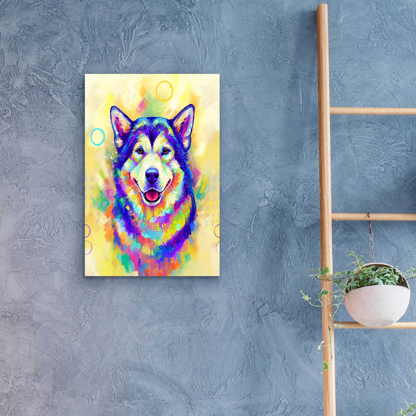 Epic Art 'Pop Art Alaskan Malamute' by Furbaby Affiliates, Acrylic Glass Wall Art,16x24