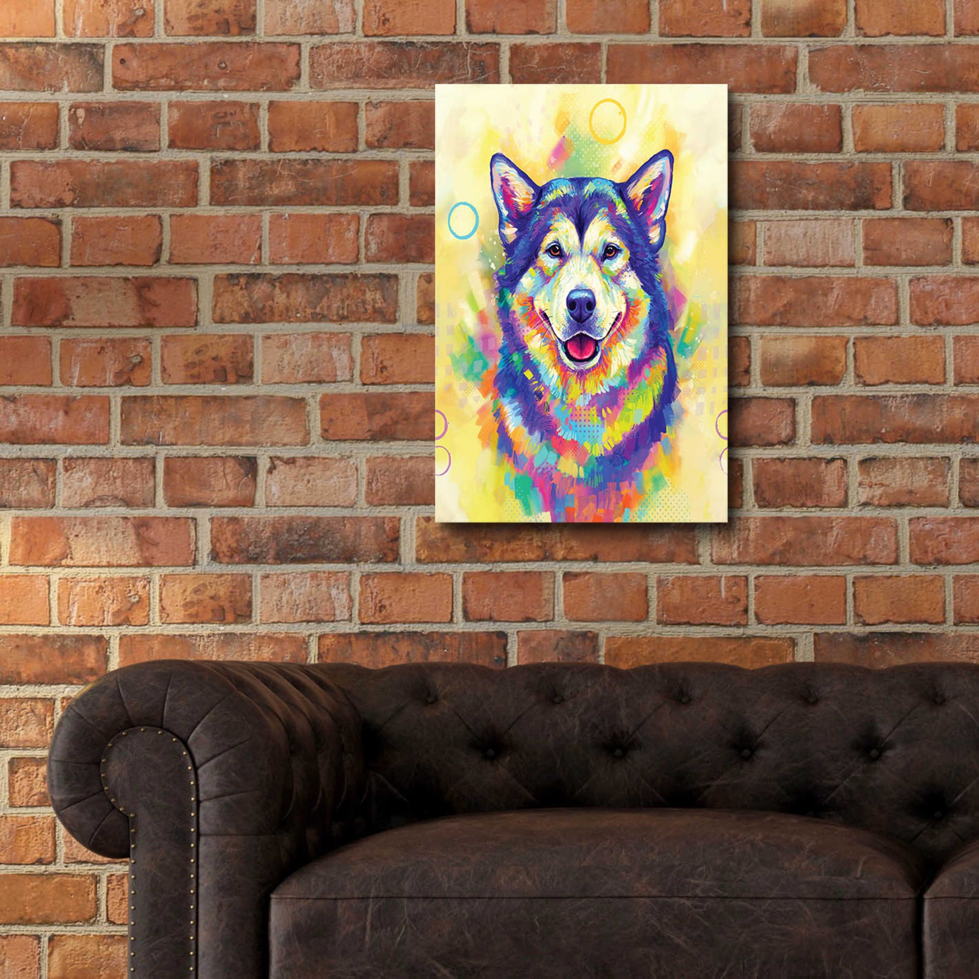 Epic Art 'Pop Art Alaskan Malamute' by Furbaby Affiliates, Acrylic Glass Wall Art,16x24