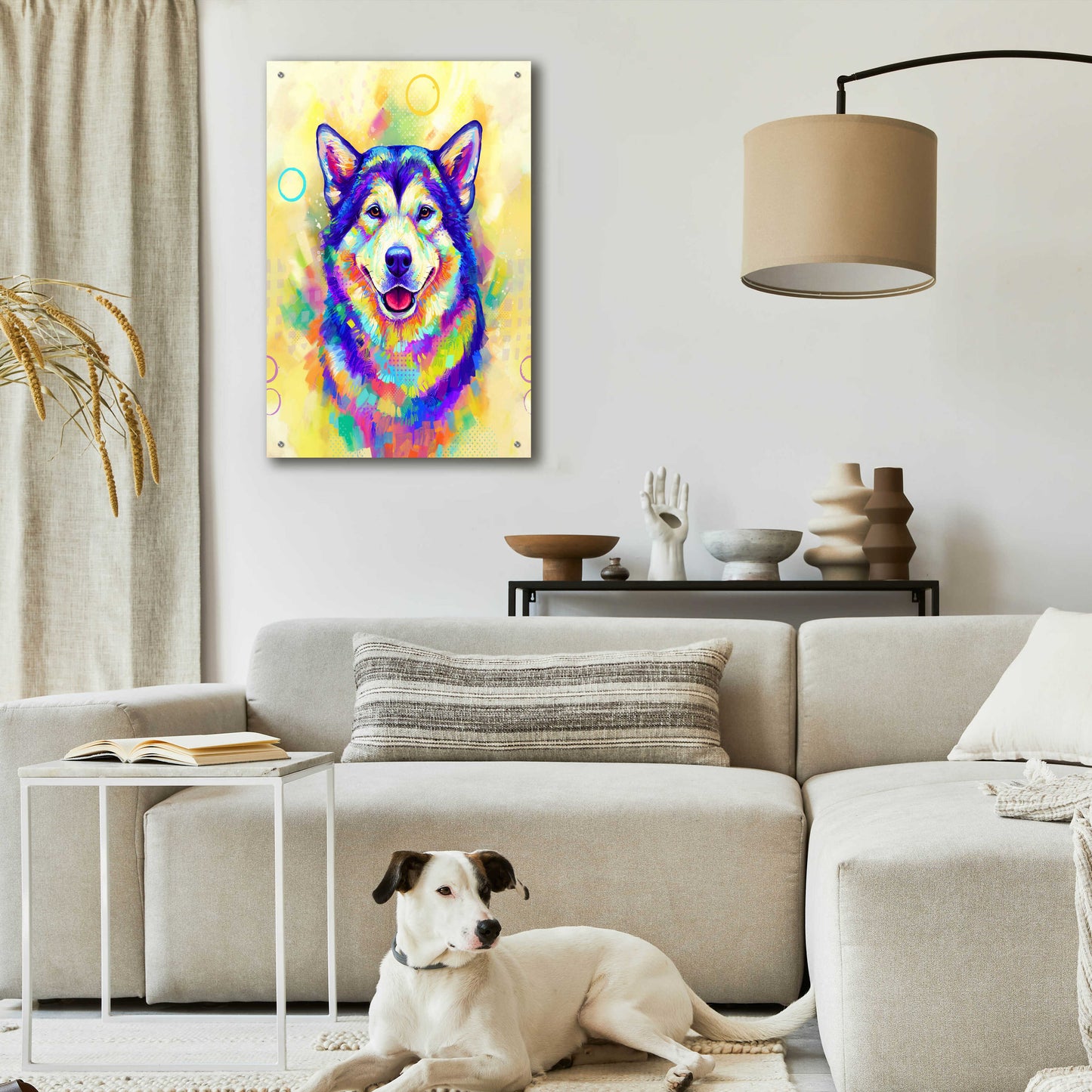 Epic Art 'Pop Art Alaskan Malamute' by Furbaby Affiliates, Acrylic Glass Wall Art,24x36