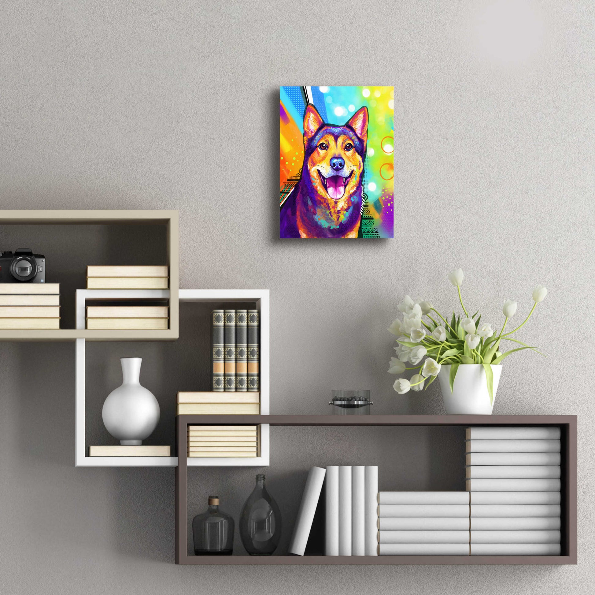 Epic Art 'Pop Art Akita' by Furbaby Affiliates, Acrylic Glass Wall Art,12x16