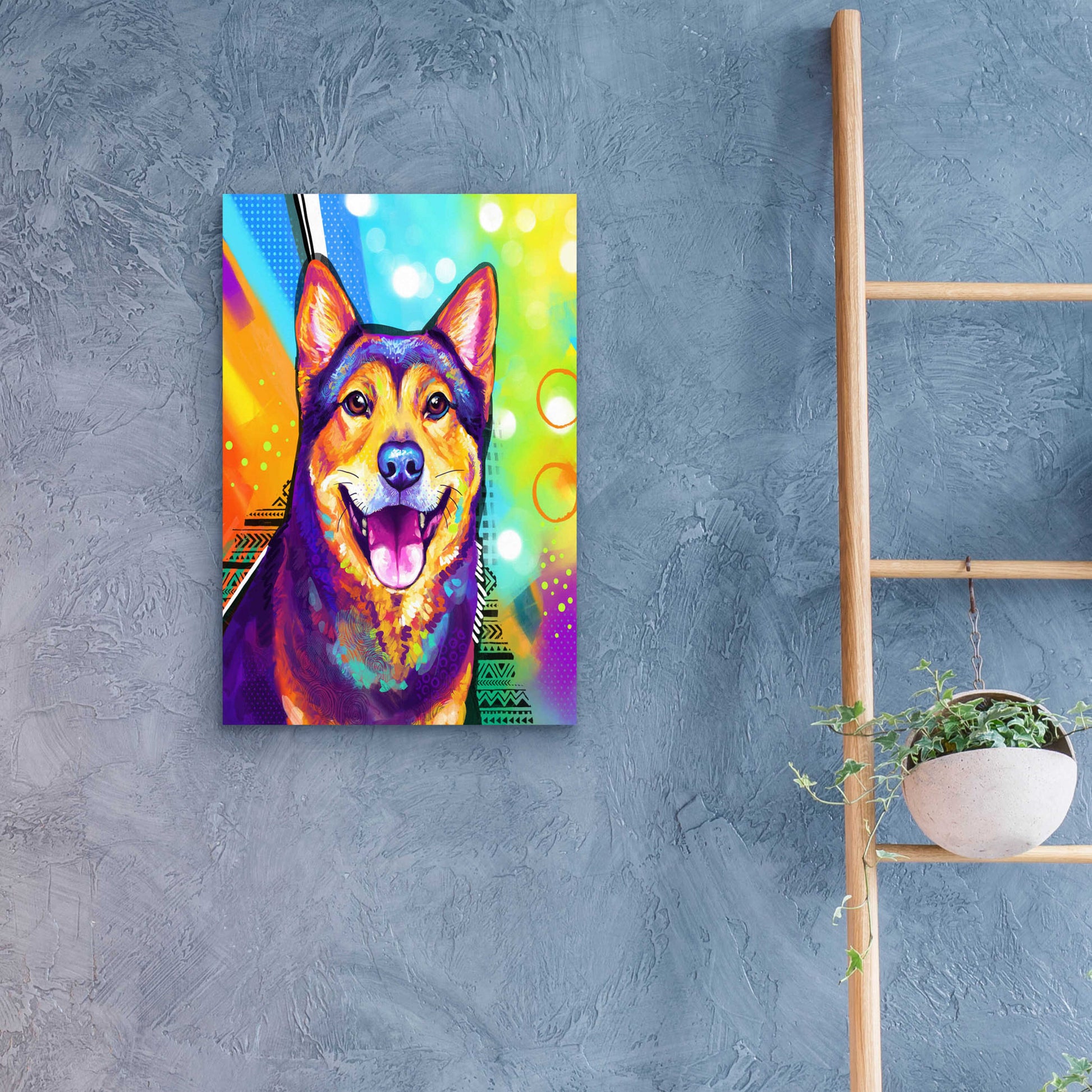 Epic Art 'Pop Art Akita' by Furbaby Affiliates, Acrylic Glass Wall Art,16x24