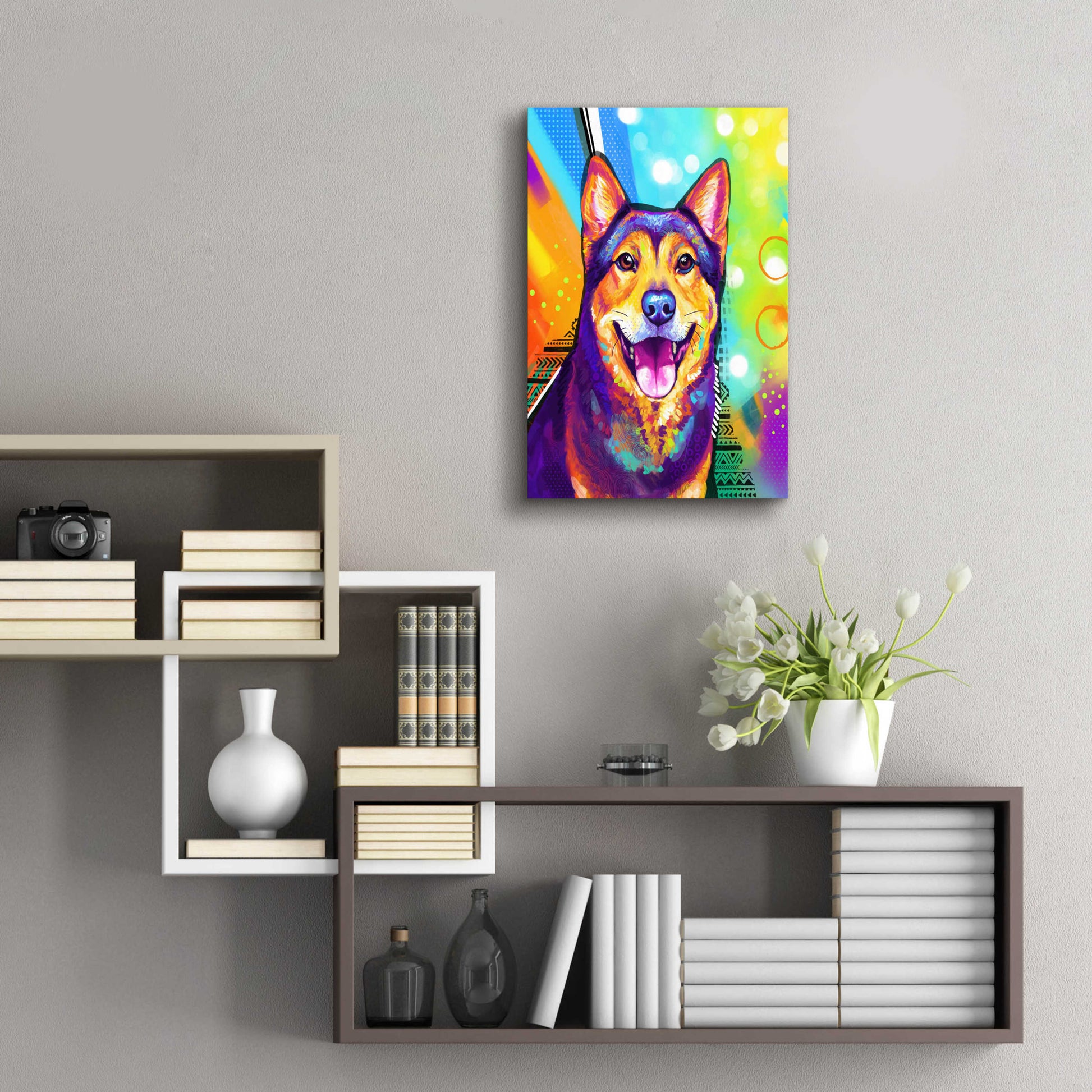 Epic Art 'Pop Art Akita' by Furbaby Affiliates, Acrylic Glass Wall Art,16x24