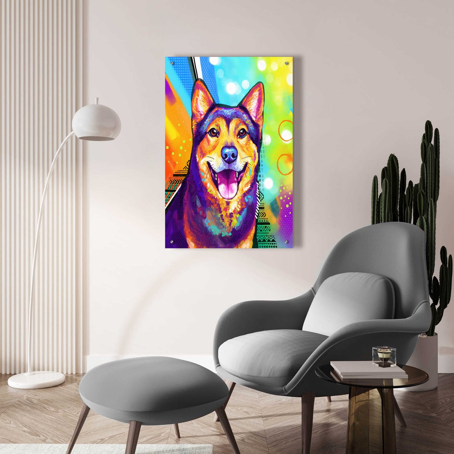 Epic Art 'Pop Art Akita' by Furbaby Affiliates, Acrylic Glass Wall Art,24x36