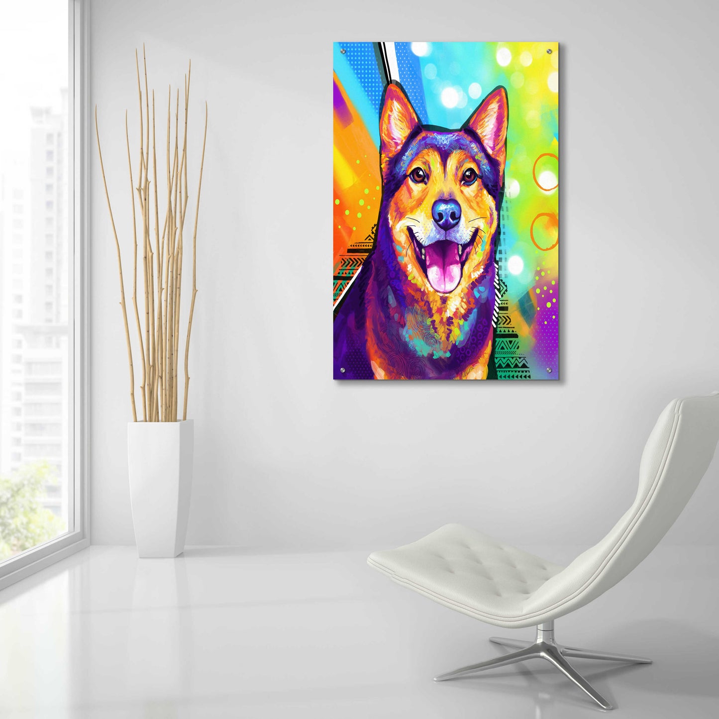 Epic Art 'Pop Art Akita' by Furbaby Affiliates, Acrylic Glass Wall Art,24x36