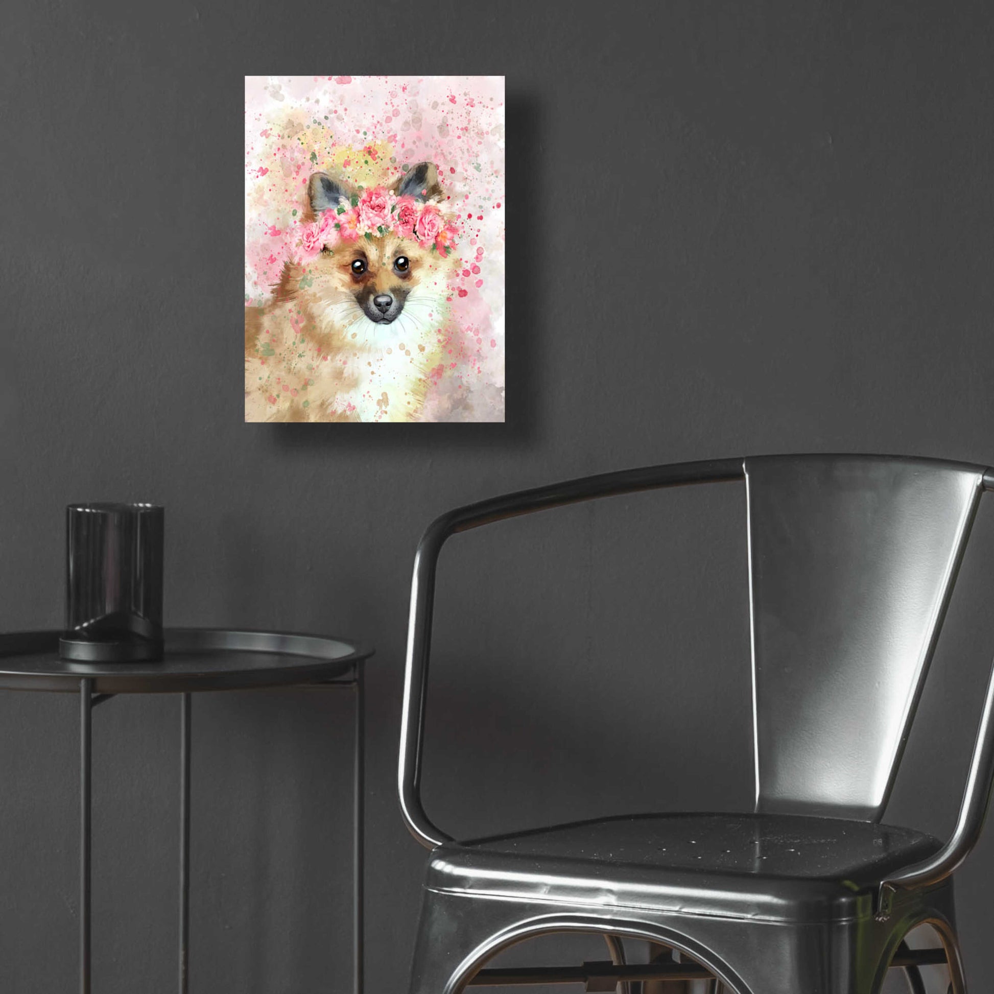 Epic Art 'Flower Crown Pomeranian' by Furbaby Affiliates, Acrylic Glass Wall Art,12x16