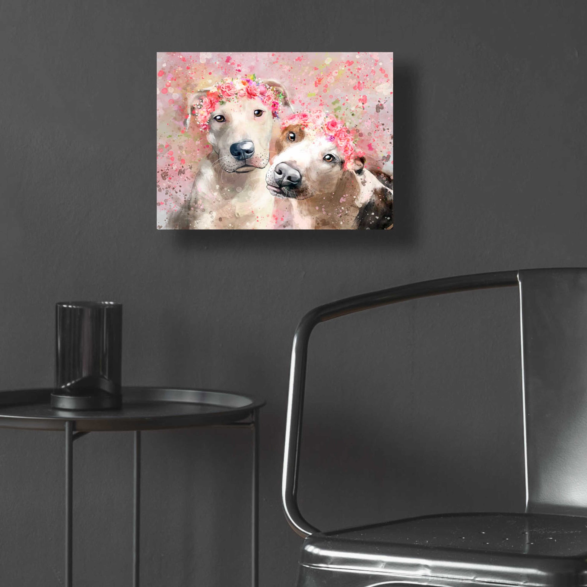 Epic Art 'Flower Crown Pit Bull 3' by Furbaby Affiliates, Acrylic Glass Wall Art,16x12