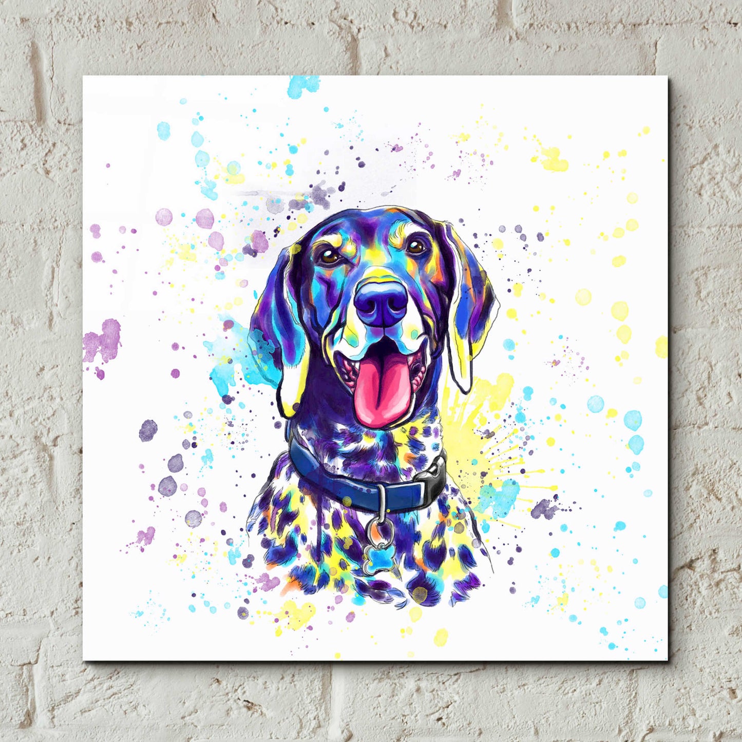 Epic Art 'Colorful Watercolor German Shorthaired Pointer 2' by Furbaby Affiliates, Acrylic Glass Wall Art,12x12