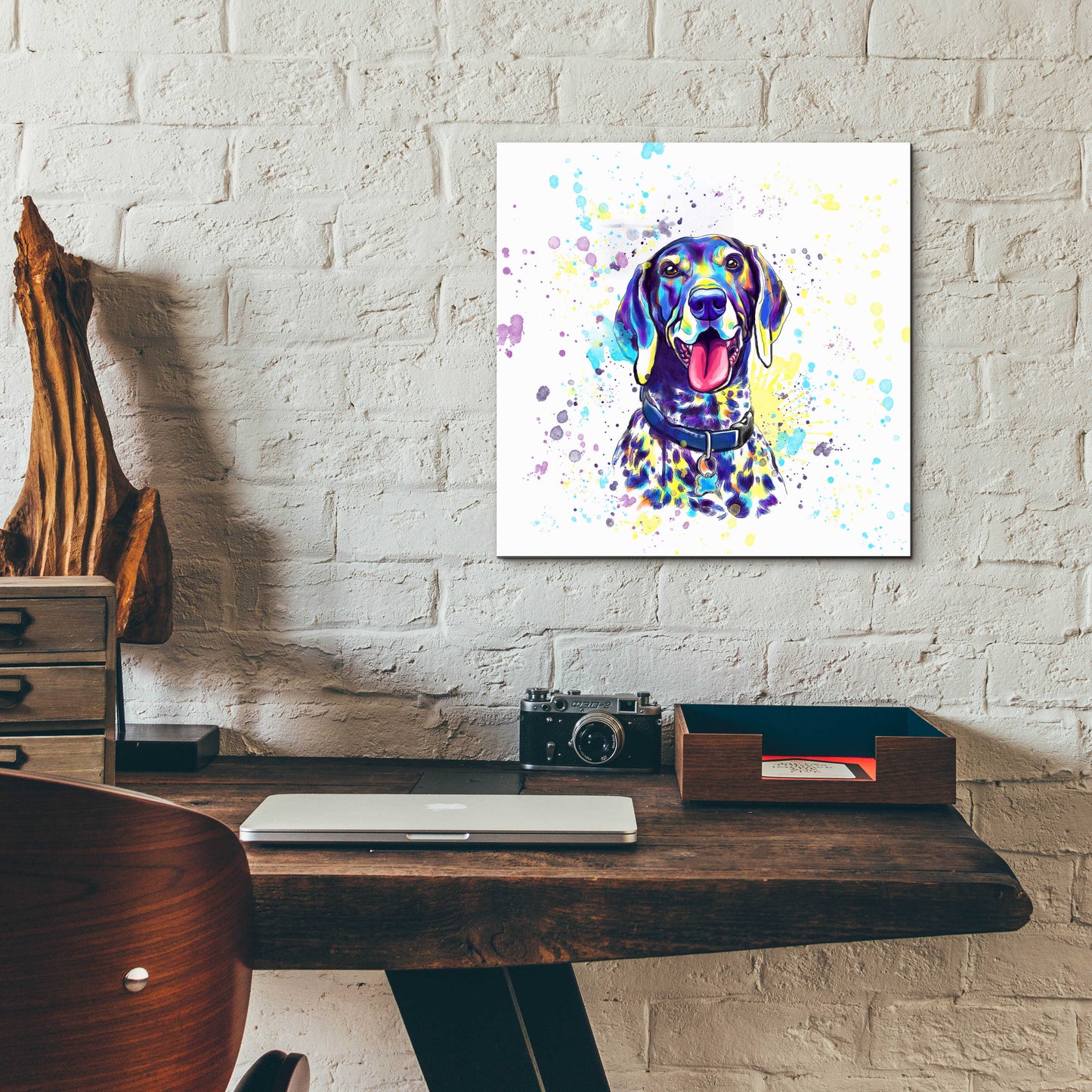 Epic Art 'Colorful Watercolor German Shorthaired Pointer 2' by Furbaby Affiliates, Acrylic Glass Wall Art,12x12