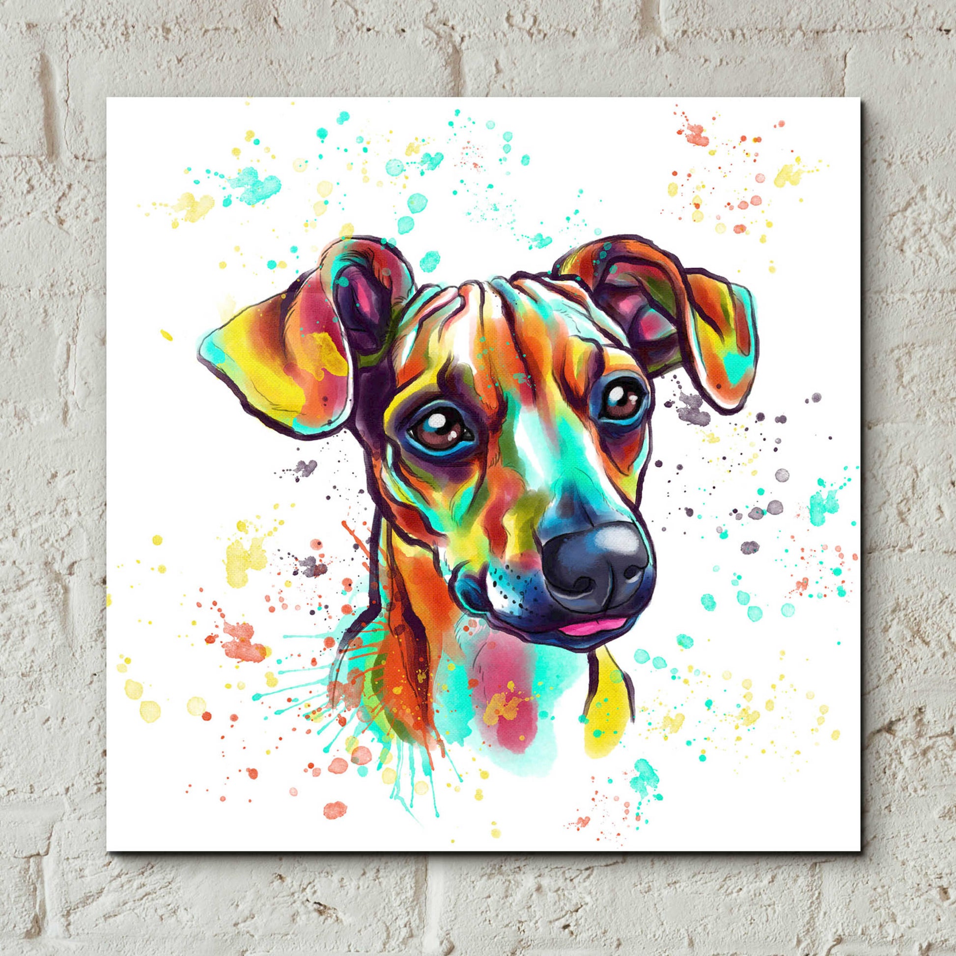 Epic Art 'Colorful Watercolor Dachshund' by Furbaby Affiliates, Acrylic Glass Wall Art,12x12