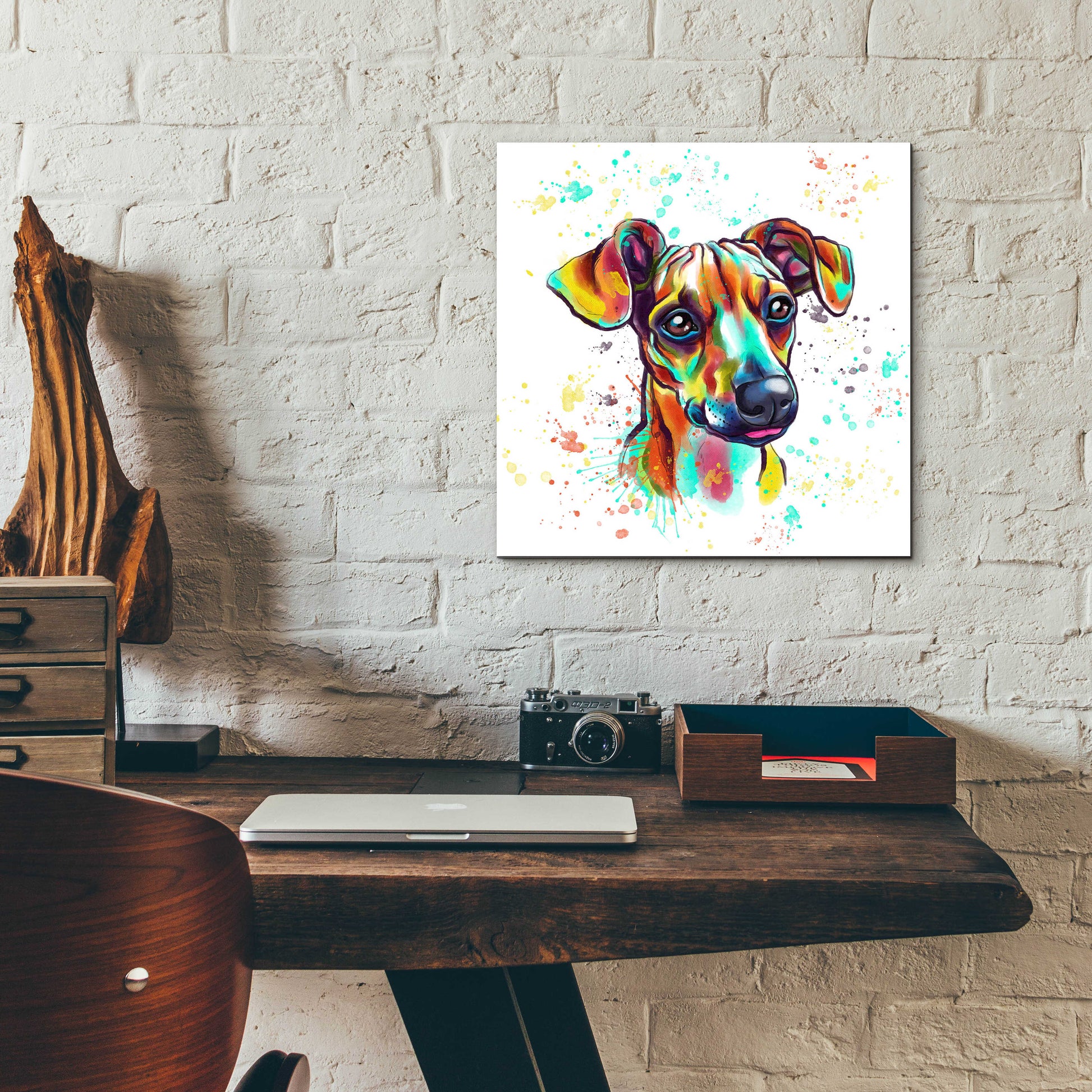 Epic Art 'Colorful Watercolor Dachshund' by Furbaby Affiliates, Acrylic Glass Wall Art,12x12