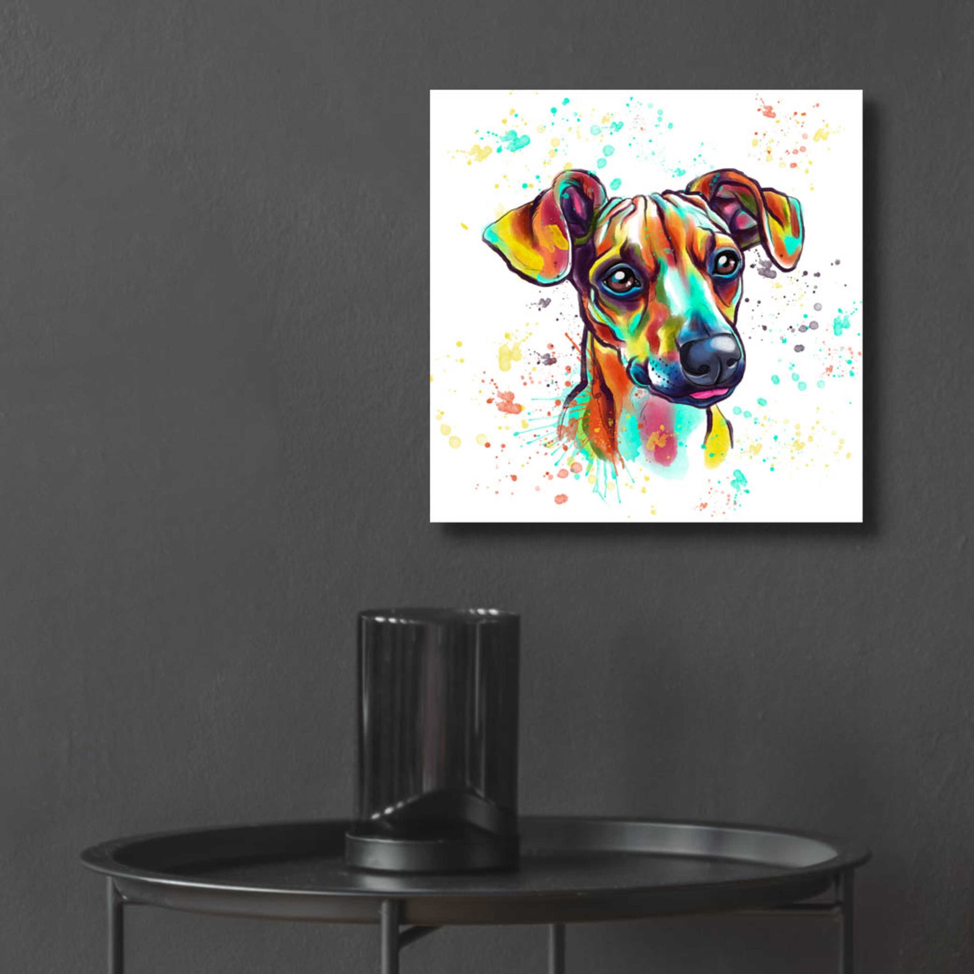 Epic Art 'Colorful Watercolor Dachshund' by Furbaby Affiliates, Acrylic Glass Wall Art,12x12