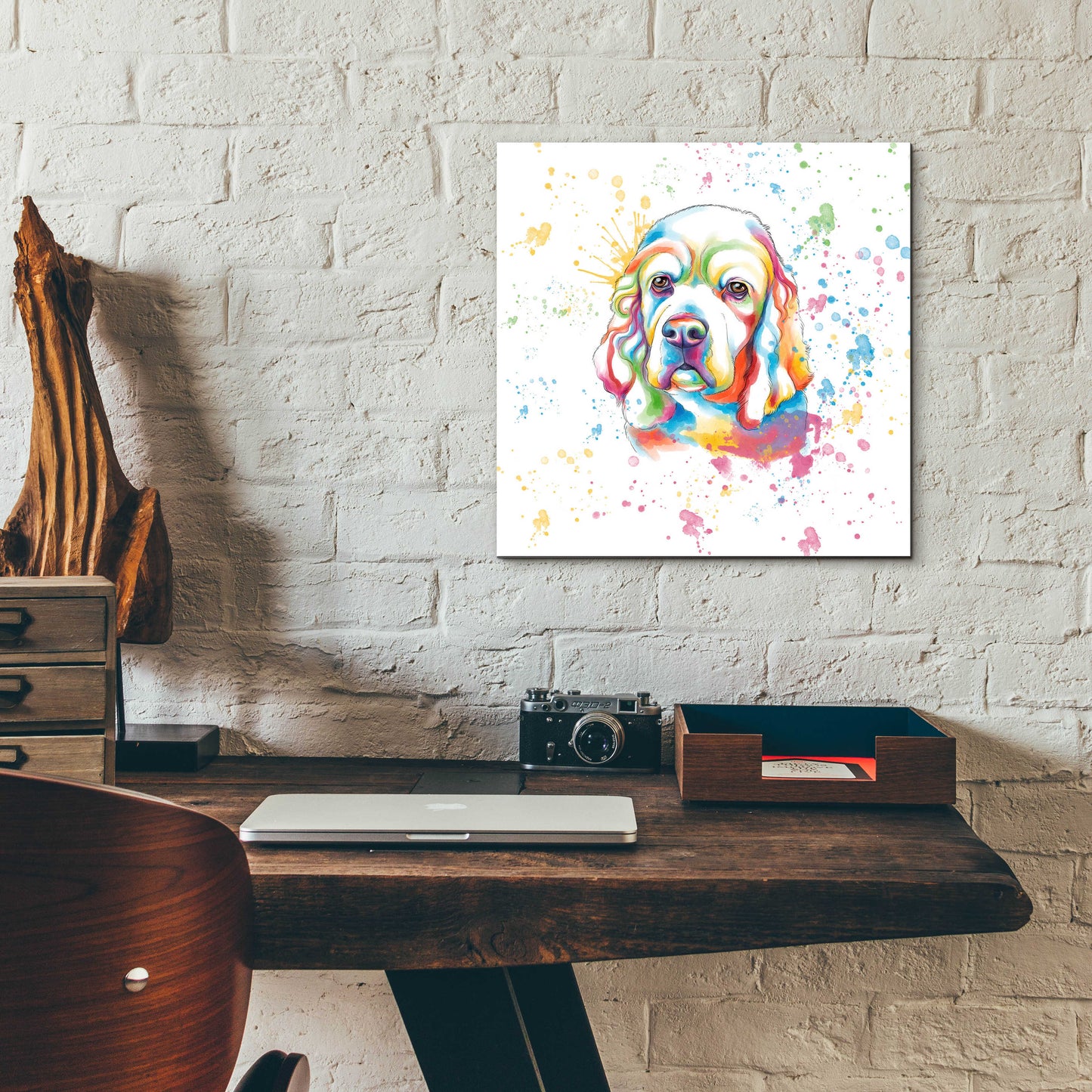 Epic Art 'Colorful Watercolor Cocker Spaniel' by Furbaby Affiliates, Acrylic Glass Wall Art,12x12