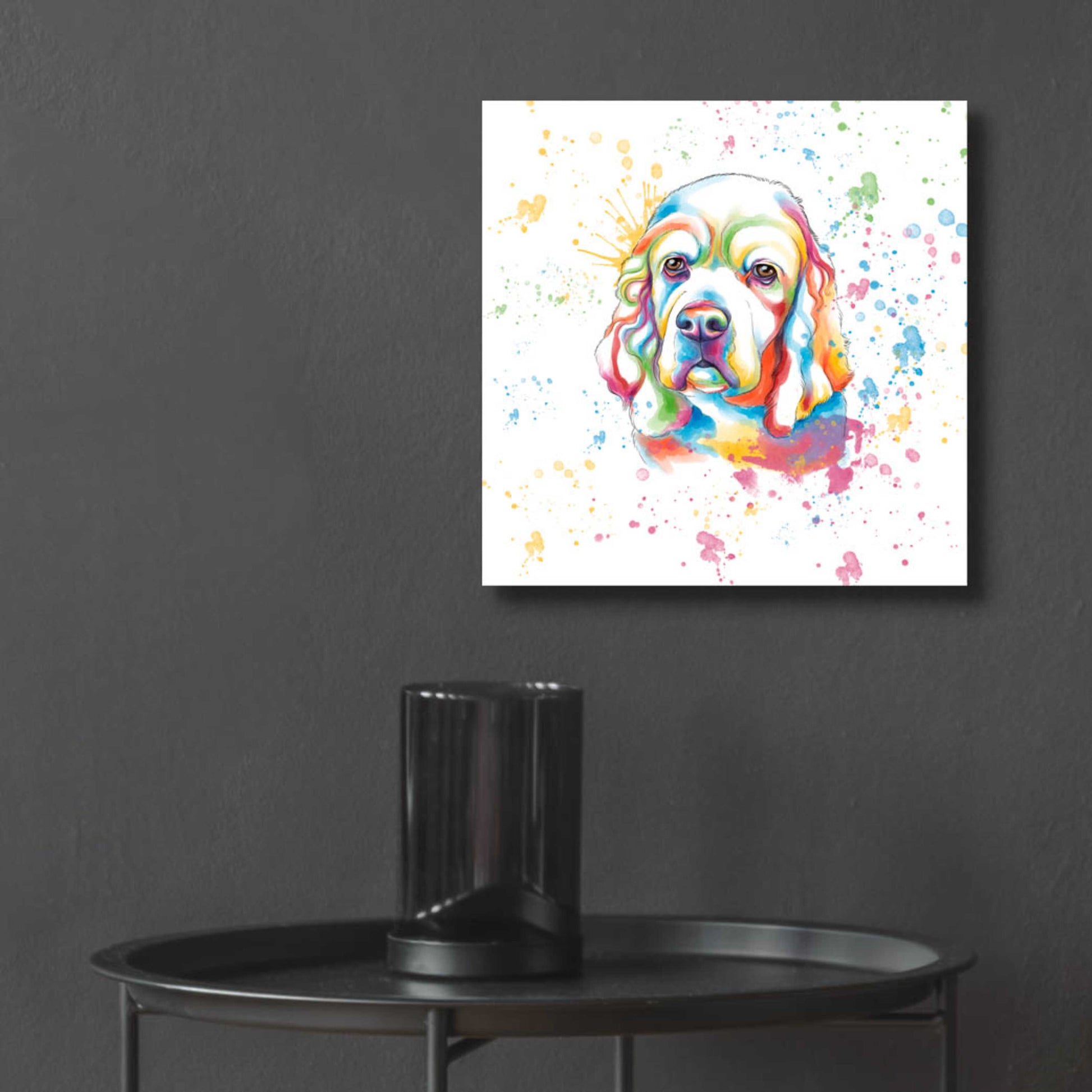 Epic Art 'Colorful Watercolor Cocker Spaniel' by Furbaby Affiliates, Acrylic Glass Wall Art,12x12