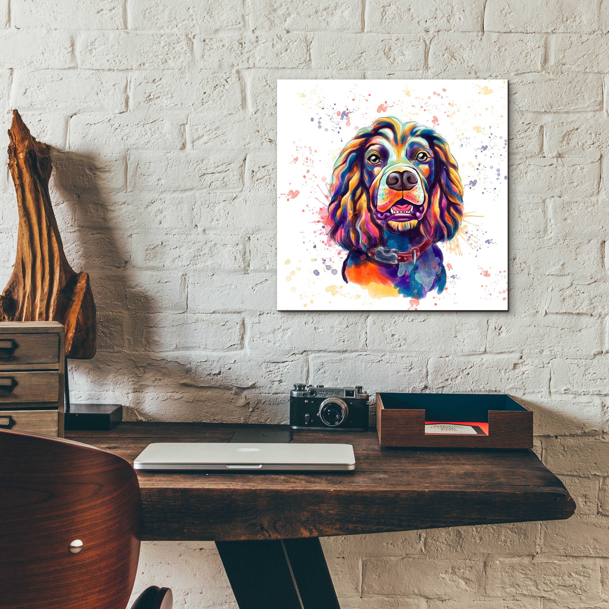 Epic Art 'Colorful Watercolor Cocker Spaniel 2' by Furbaby Affiliates, Acrylic Glass Wall Art,12x12