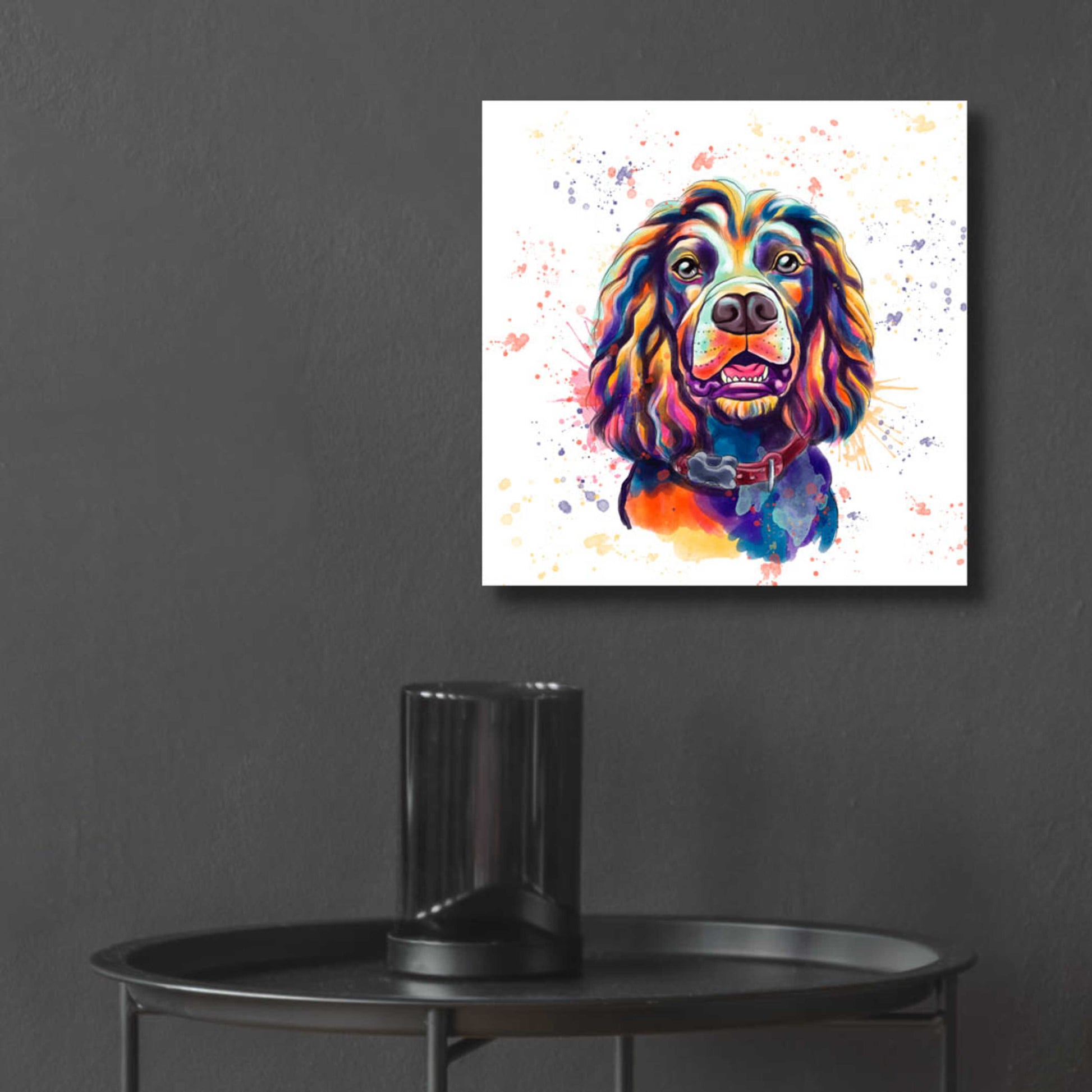 Epic Art 'Colorful Watercolor Cocker Spaniel 2' by Furbaby Affiliates, Acrylic Glass Wall Art,12x12