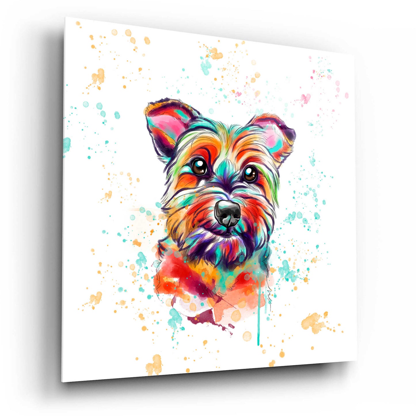 Epic Art 'Colorful Watercolor Cairn Terrier' by Furbaby Affiliates, Acrylic Glass Wall Art,12x12