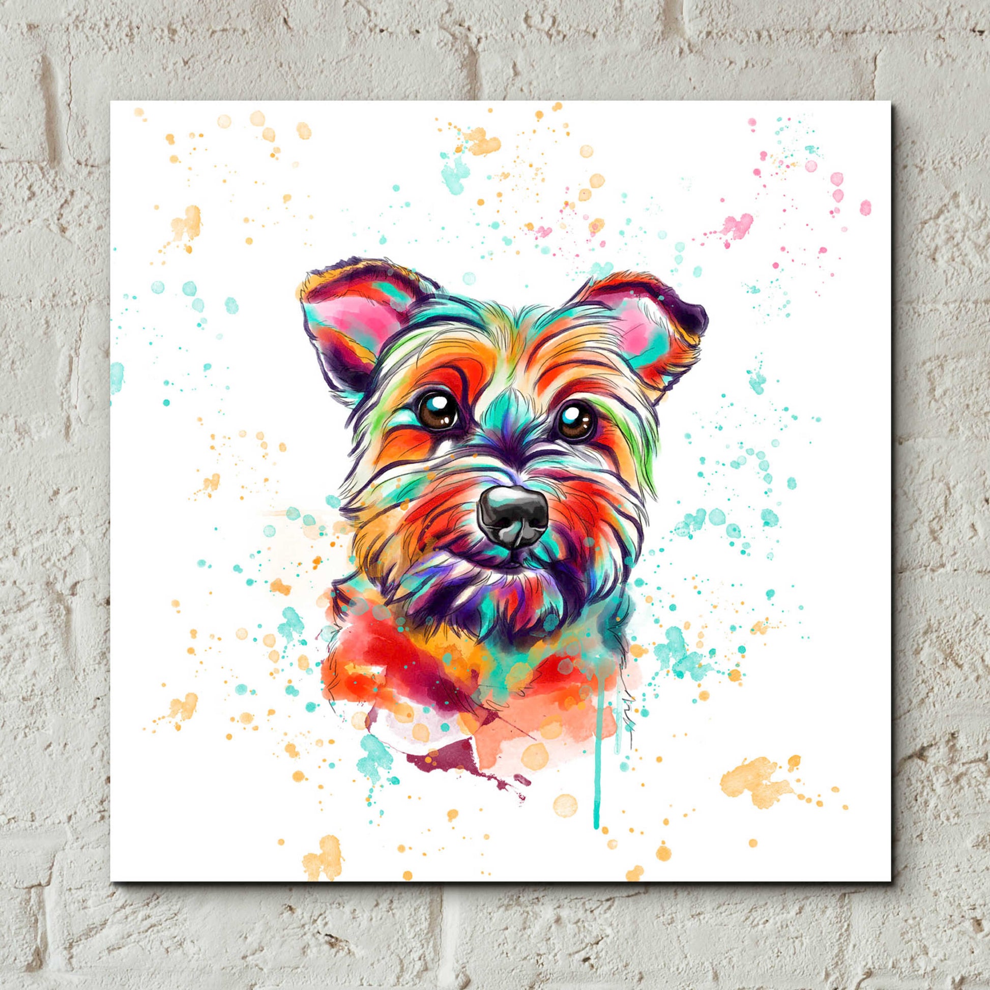 Epic Art 'Colorful Watercolor Cairn Terrier' by Furbaby Affiliates, Acrylic Glass Wall Art,12x12