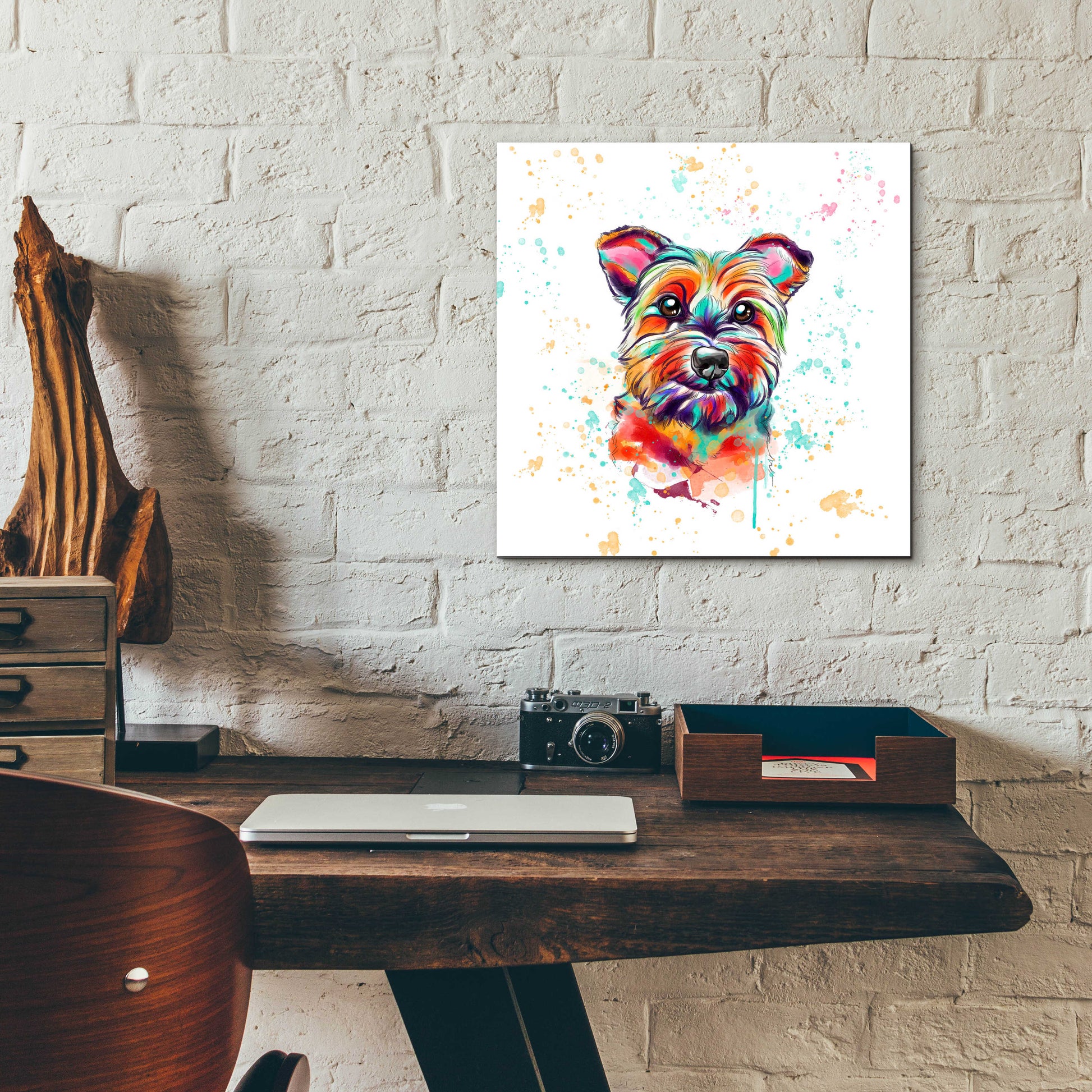 Epic Art 'Colorful Watercolor Cairn Terrier' by Furbaby Affiliates, Acrylic Glass Wall Art,12x12