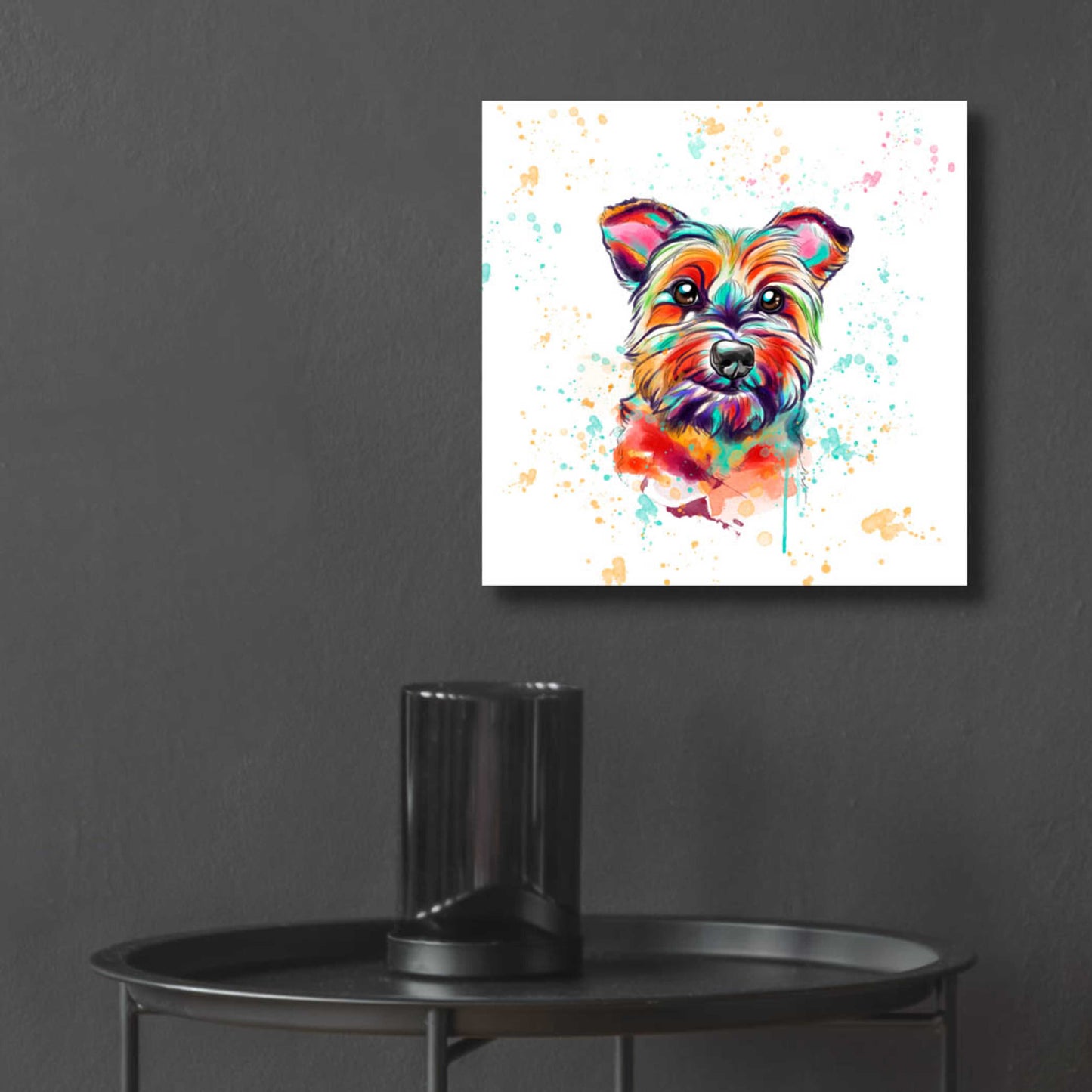 Epic Art 'Colorful Watercolor Cairn Terrier' by Furbaby Affiliates, Acrylic Glass Wall Art,12x12