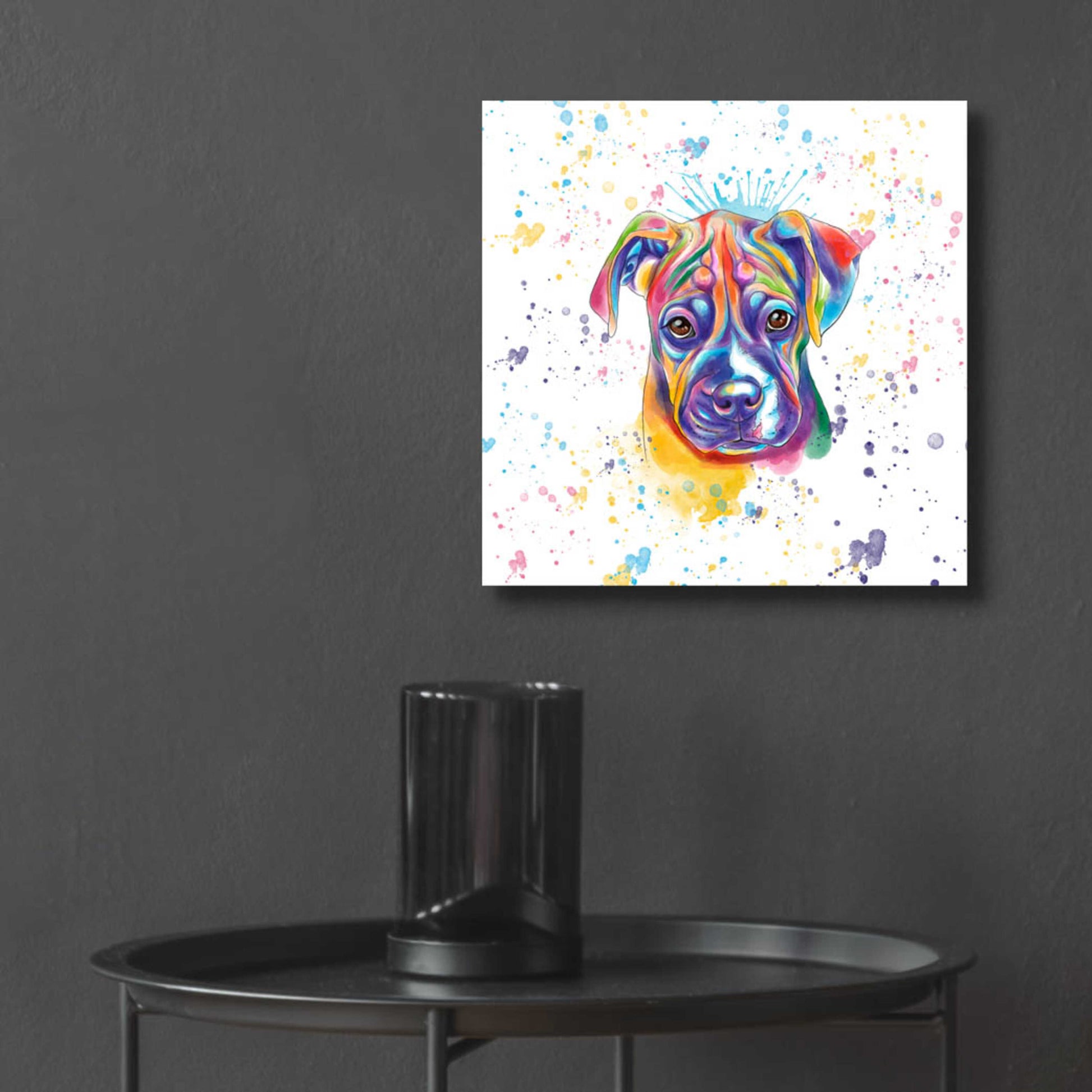 Epic Art 'Colorful Watercolor Boxer 2' by Furbaby Affiliates, Acrylic Glass Wall Art,12x12