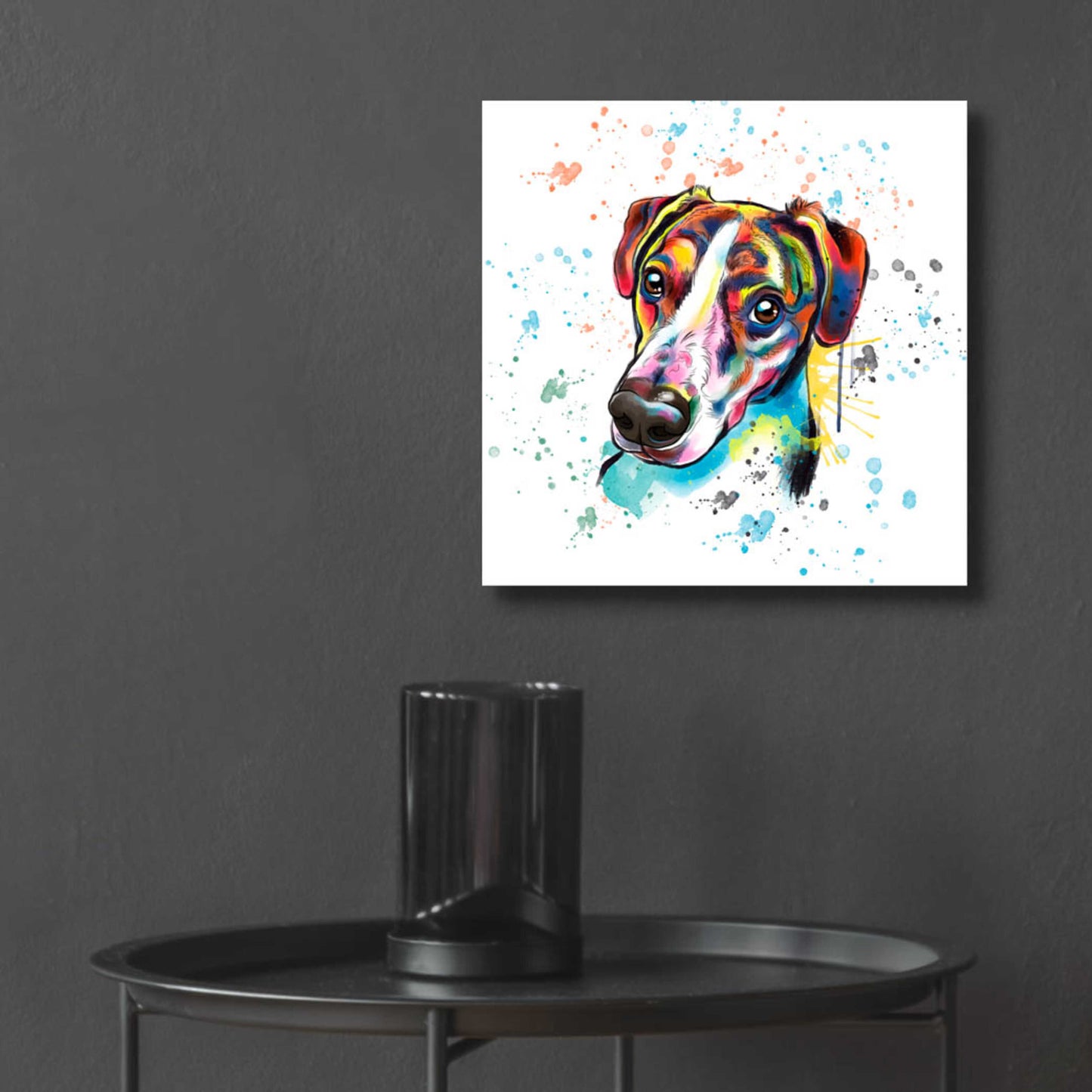 Epic Art 'Colorful Watercolor America Foxhound' by Furbaby Affiliates, Acrylic Glass Wall Art,12x12