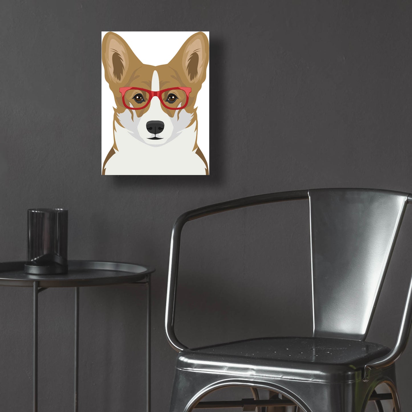 Epic Art 'Corgi Wearing Hipster Glasses 2' by Furbaby Affiliates, Acrylic Glass Wall Art,12x16