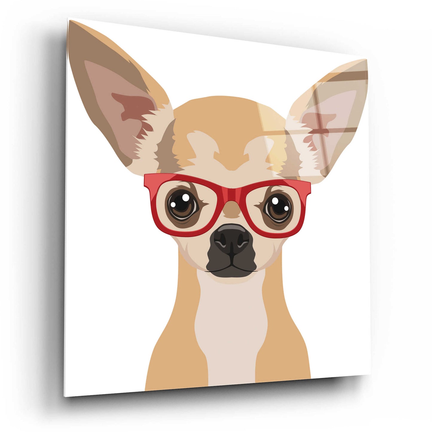 Epic Art 'Chihuahua Wearing Hipster Glasses' by Furbaby Affiliates, Acrylic Glass Wall Art,12x12