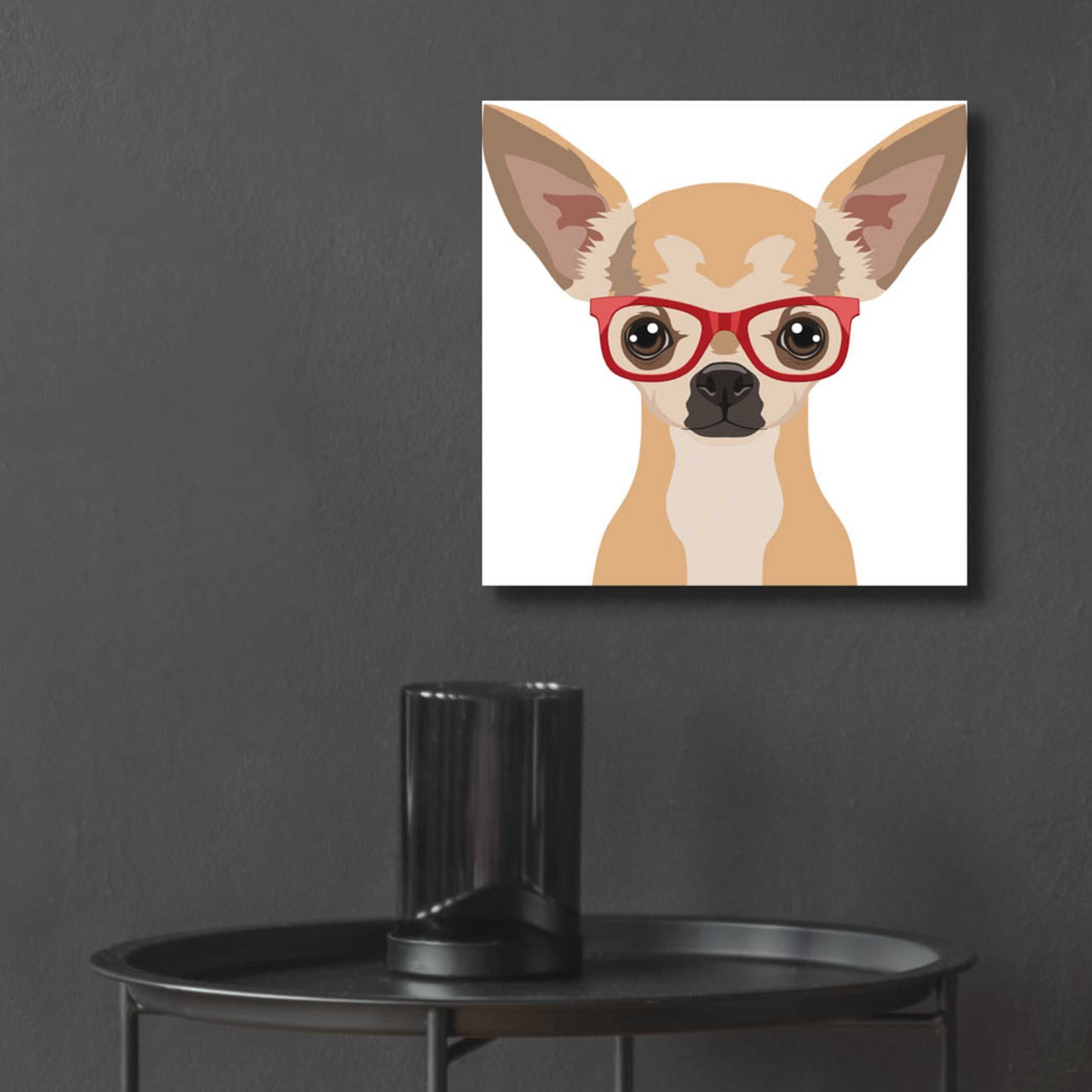 Epic Art 'Chihuahua Wearing Hipster Glasses' by Furbaby Affiliates, Acrylic Glass Wall Art,12x12