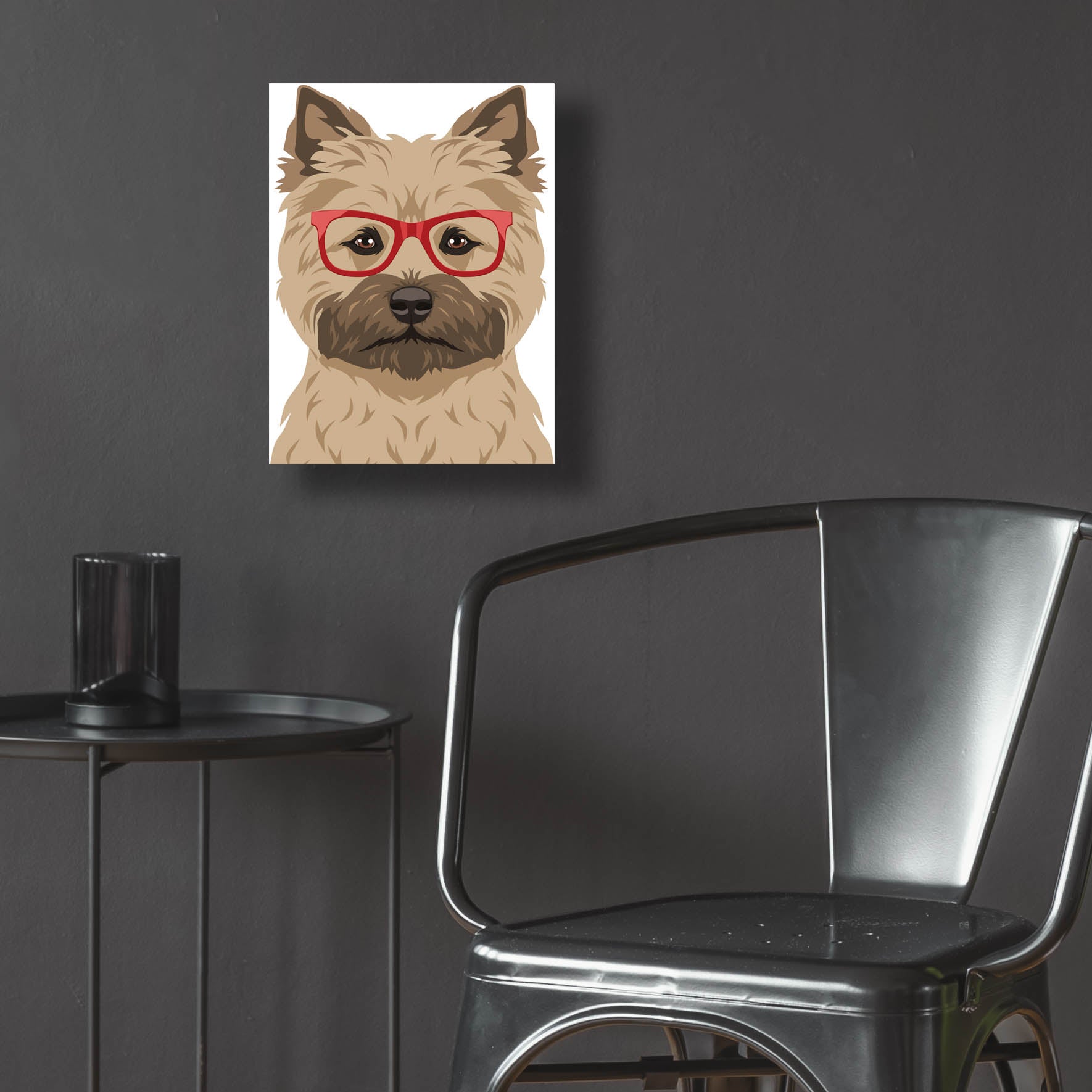 Epic Art 'Cairn Terrier Wearing Hipster Glasses' by Furbaby Affiliates, Acrylic Glass Wall Art,12x16