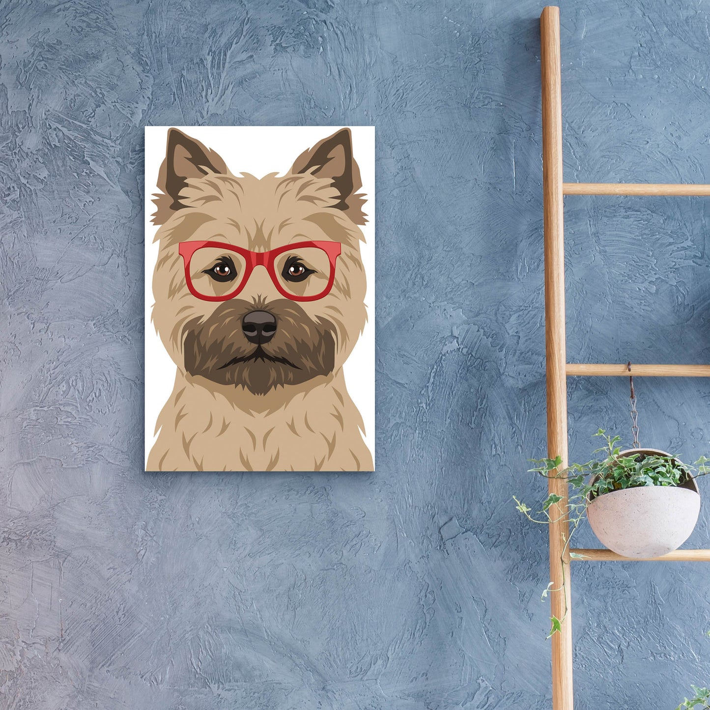 Epic Art 'Cairn Terrier Wearing Hipster Glasses' by Furbaby Affiliates, Acrylic Glass Wall Art,16x24