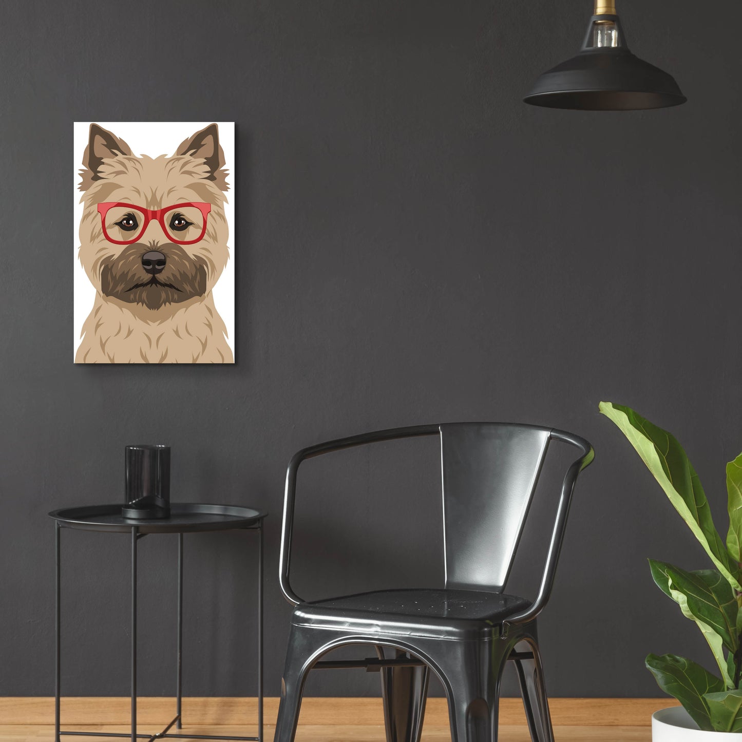 Epic Art 'Cairn Terrier Wearing Hipster Glasses' by Furbaby Affiliates, Acrylic Glass Wall Art,16x24