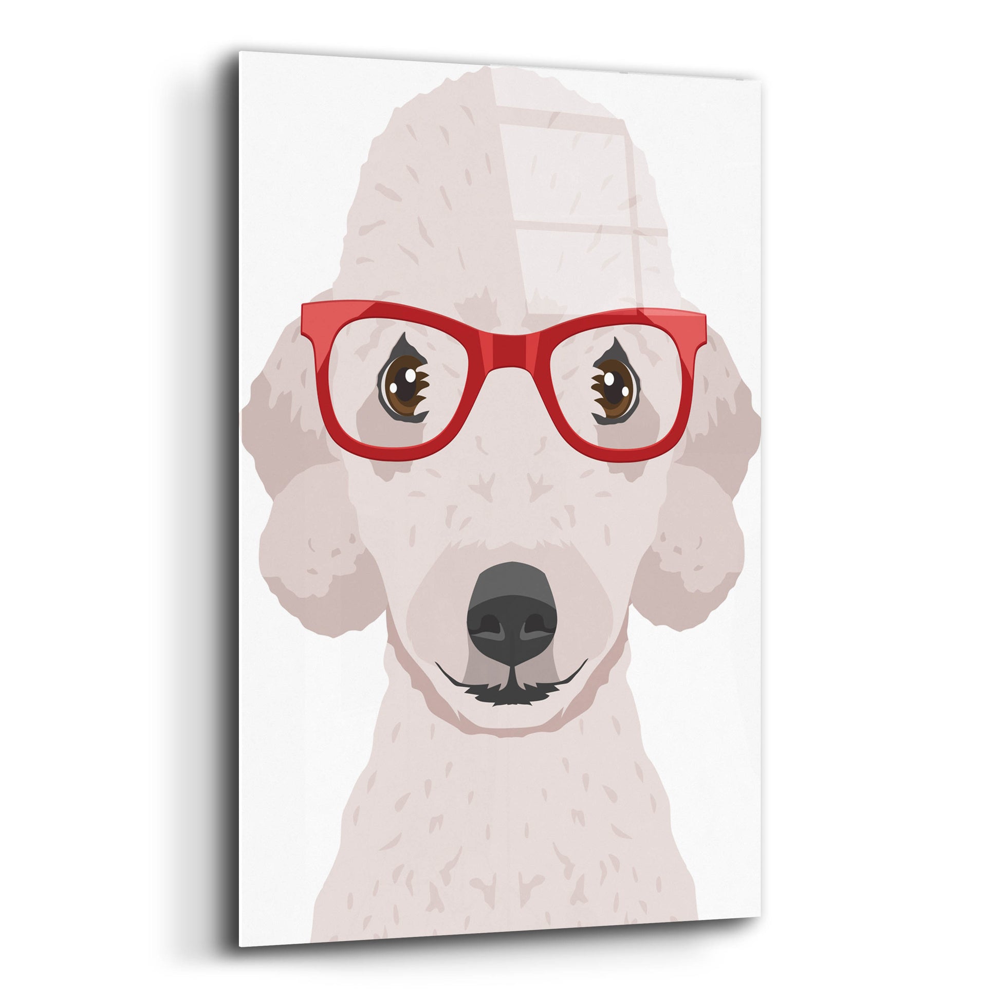 Epic Art 'Bedlington Terrier Wearing Hipster Glasses' by Furbaby Affiliates, Acrylic Glass Wall Art,12x16