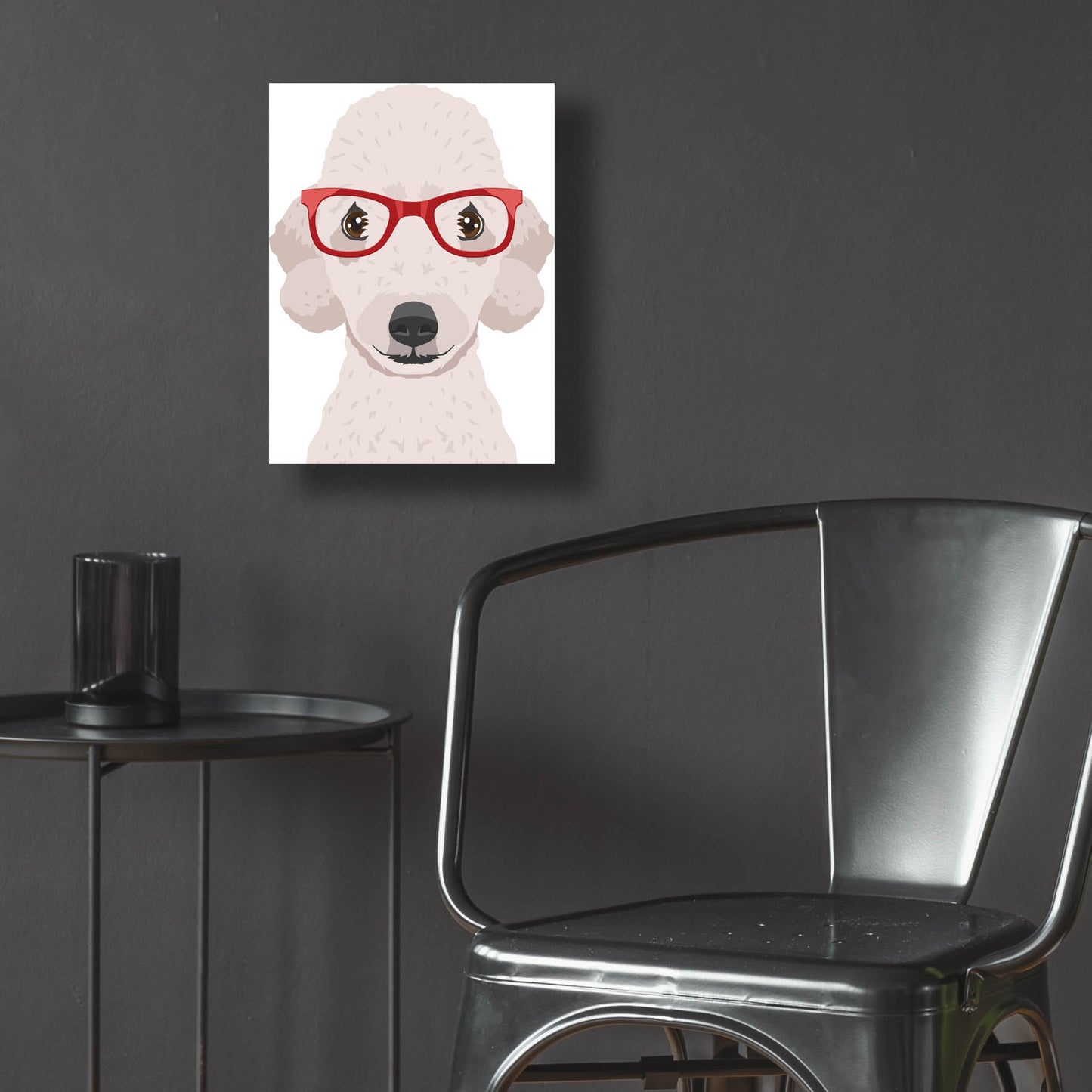 Epic Art 'Bedlington Terrier Wearing Hipster Glasses' by Furbaby Affiliates, Acrylic Glass Wall Art,12x16