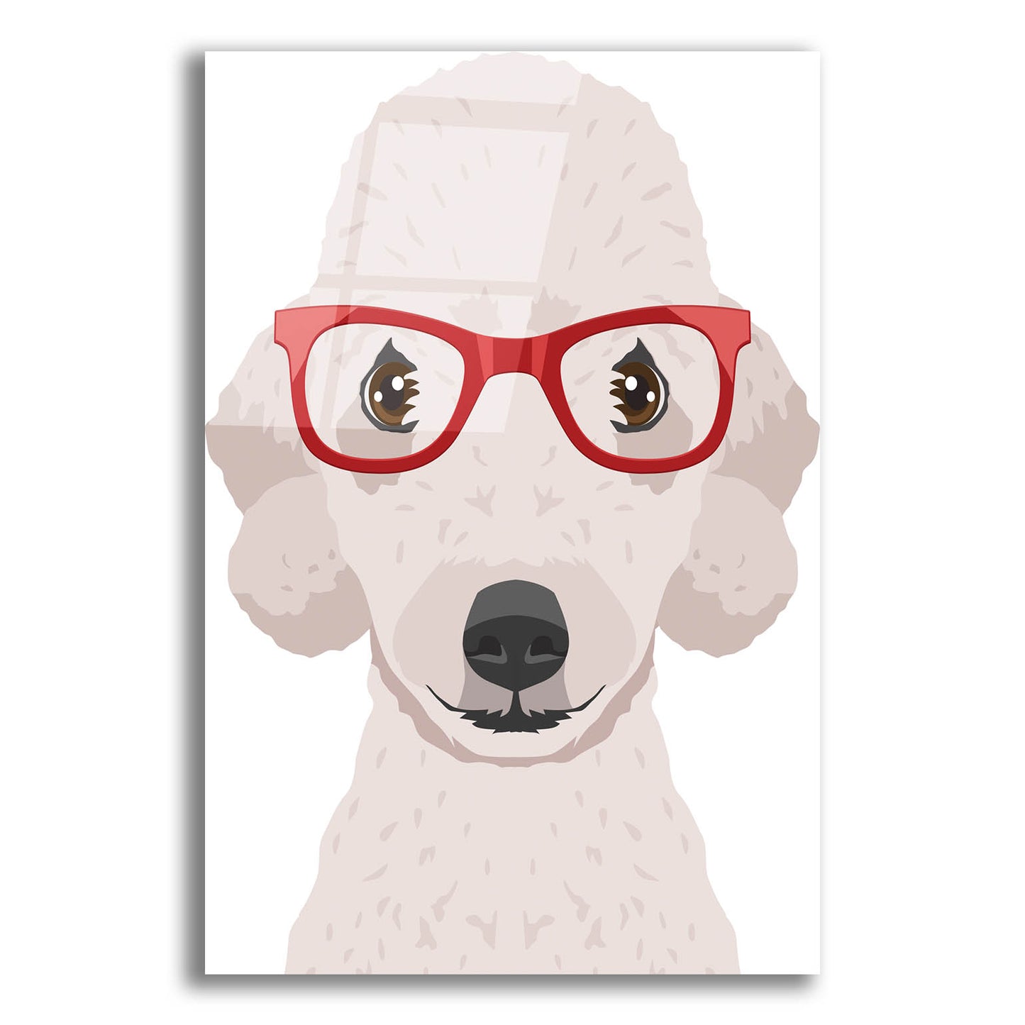 Epic Art 'Bedlington Terrier Wearing Hipster Glasses' by Furbaby Affiliates, Acrylic Glass Wall Art,12x16