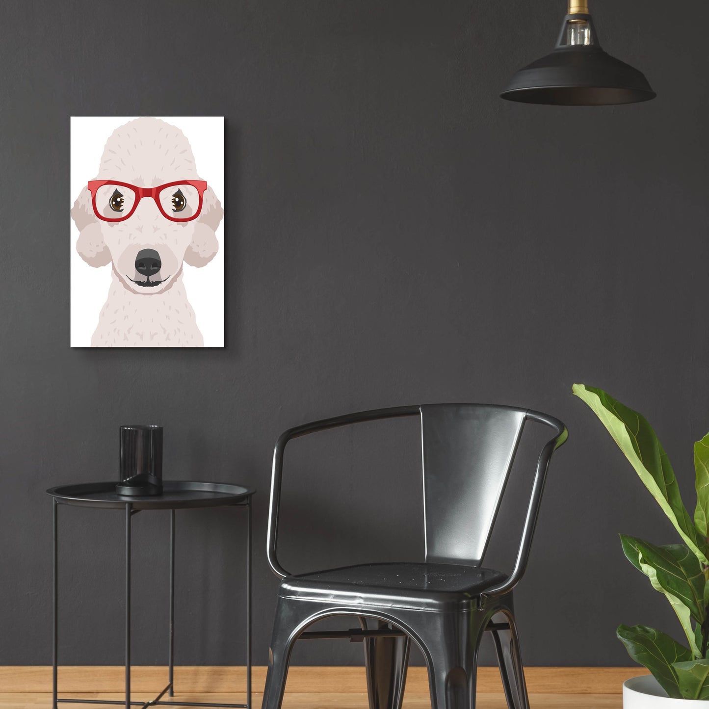 Epic Art 'Bedlington Terrier Wearing Hipster Glasses' by Furbaby Affiliates, Acrylic Glass Wall Art,16x24