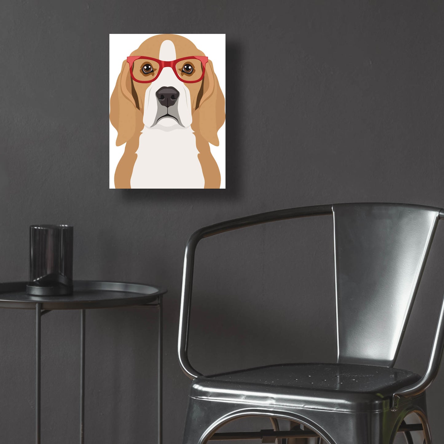 Epic Art 'Beagle Wearing Hipster Glasses' by Furbaby Affiliates, Acrylic Glass Wall Art,12x16