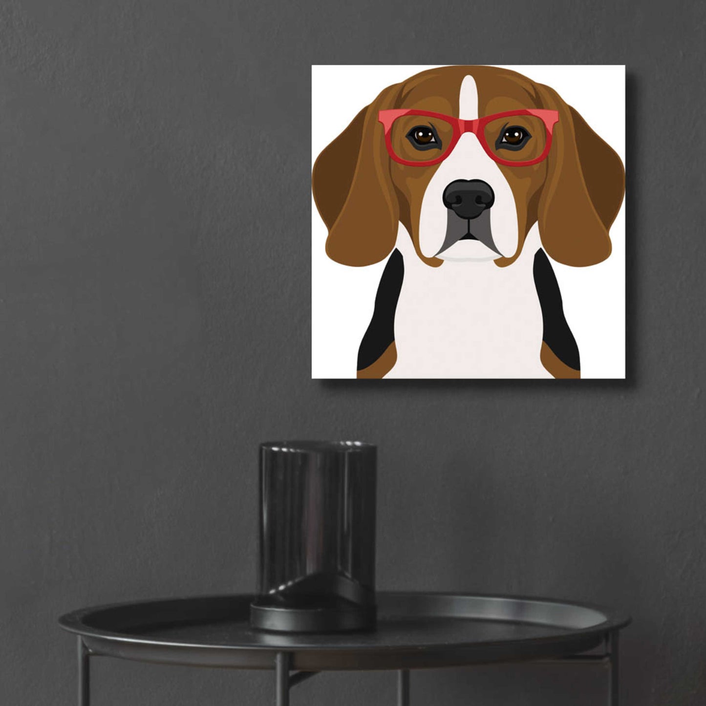 Epic Art 'Beagle Wearing Hipster Glasses 2' by Furbaby Affiliates, Acrylic Glass Wall Art,12x12