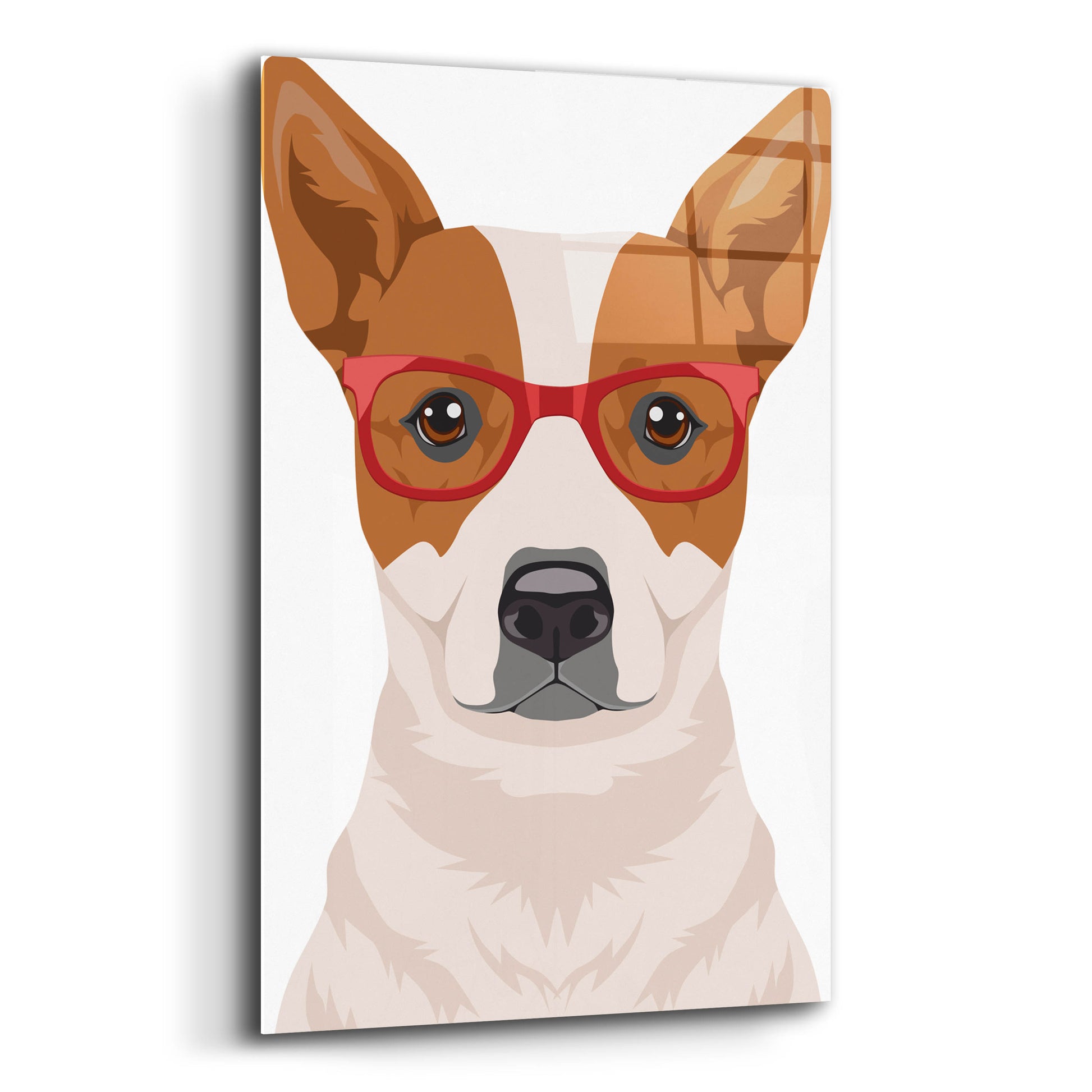 Epic Art 'Australian Cattle Dog Wearing Hipster Glasses' by Olga and Alexey Drozdov, Acrylic Glass Wall Art,12x16