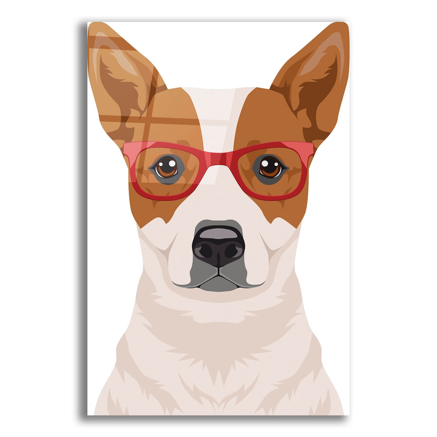 Epic Art 'Australian Cattle Dog Wearing Hipster Glasses' by Olga and Alexey Drozdov, Acrylic Glass Wall Art,12x16