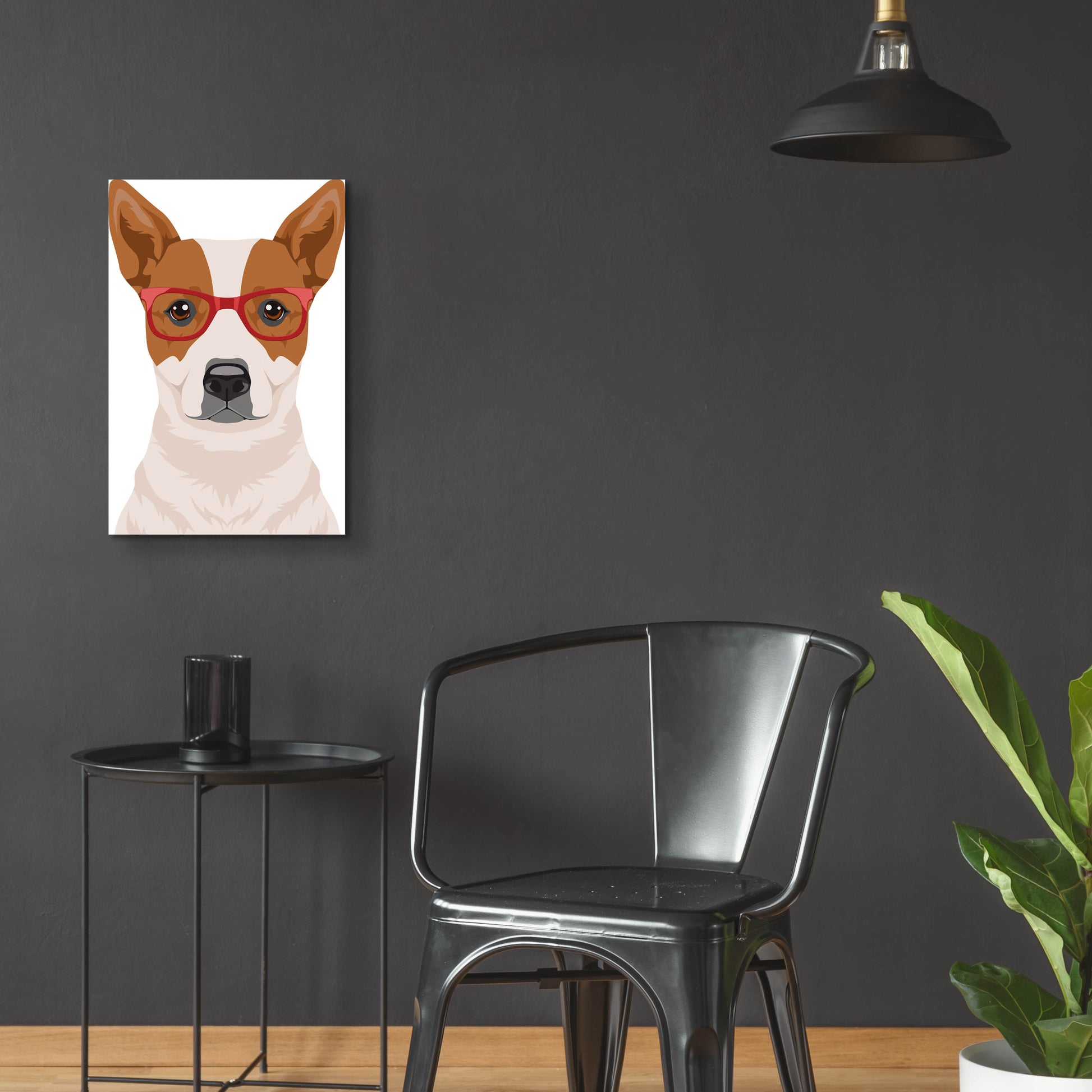 Epic Art 'Australian Cattle Dog Wearing Hipster Glasses' by Olga and Alexey Drozdov, Acrylic Glass Wall Art,16x24