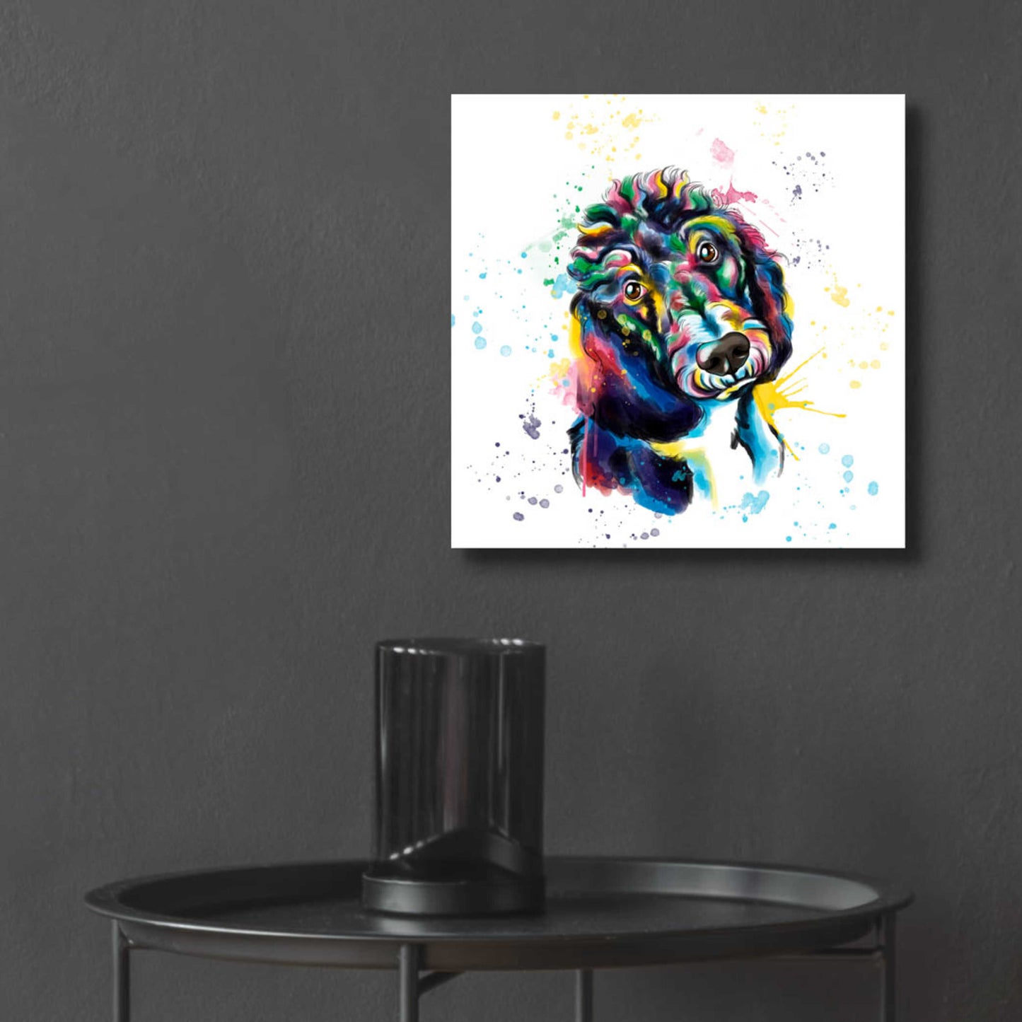 Epic Art 'Colorful Watercolor Poodle 2' by Furbaby Affiliates, Acrylic Glass Wall Art,12x12