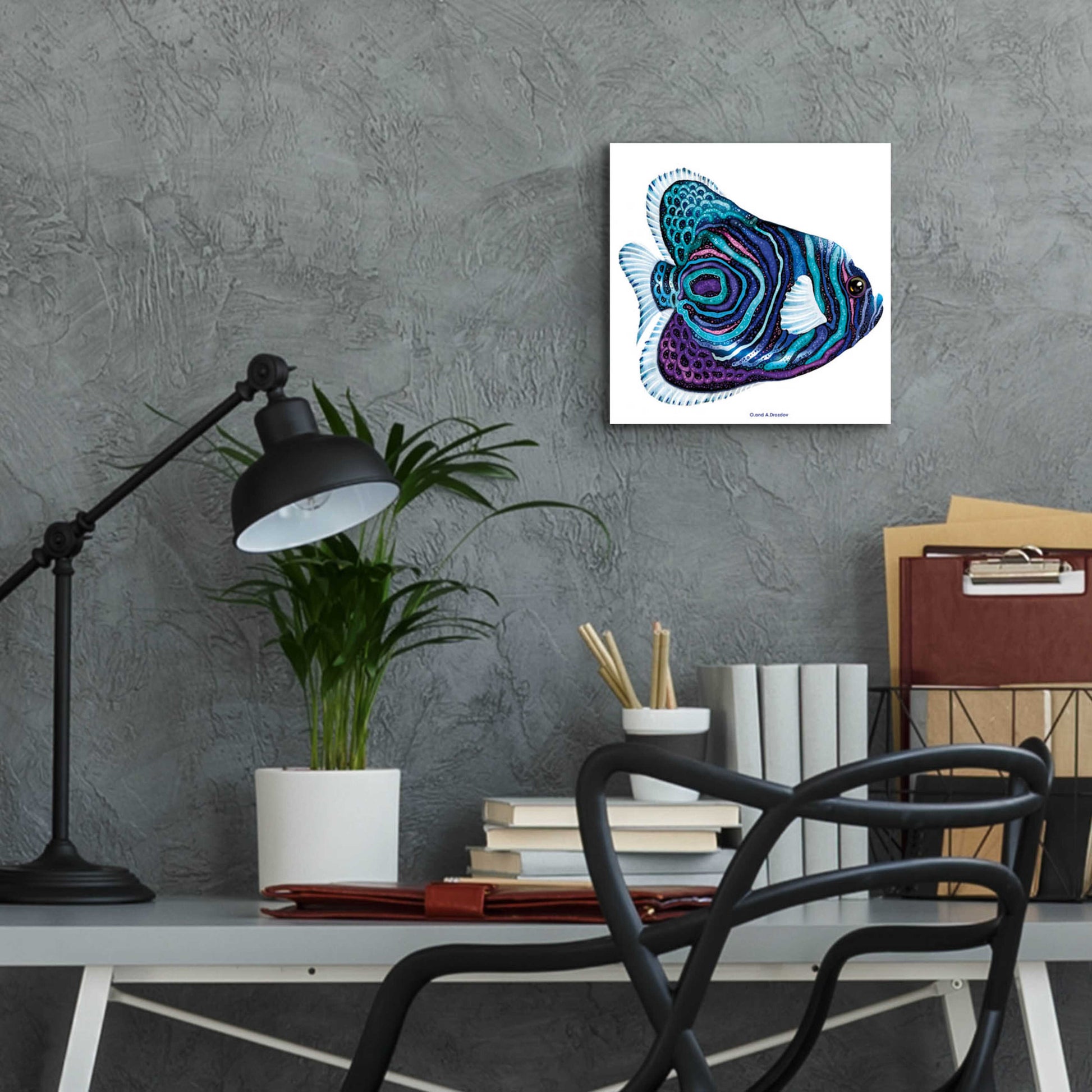 Epic Art 'New Fish 3' by Olga and Alexey Drozdov, Acrylic Glass Wall Art,12x12