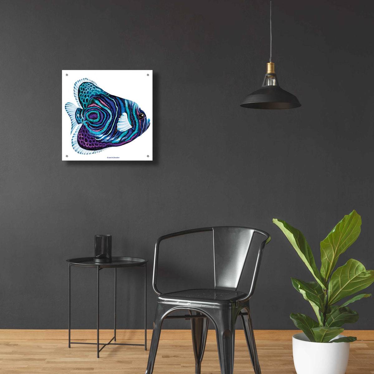 Epic Art 'New Fish 3' by Olga and Alexey Drozdov, Acrylic Glass Wall Art,24x24