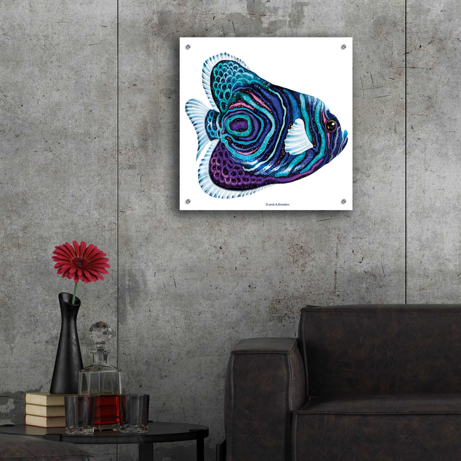 Epic Art 'New Fish 3' by Olga and Alexey Drozdov, Acrylic Glass Wall Art,24x24