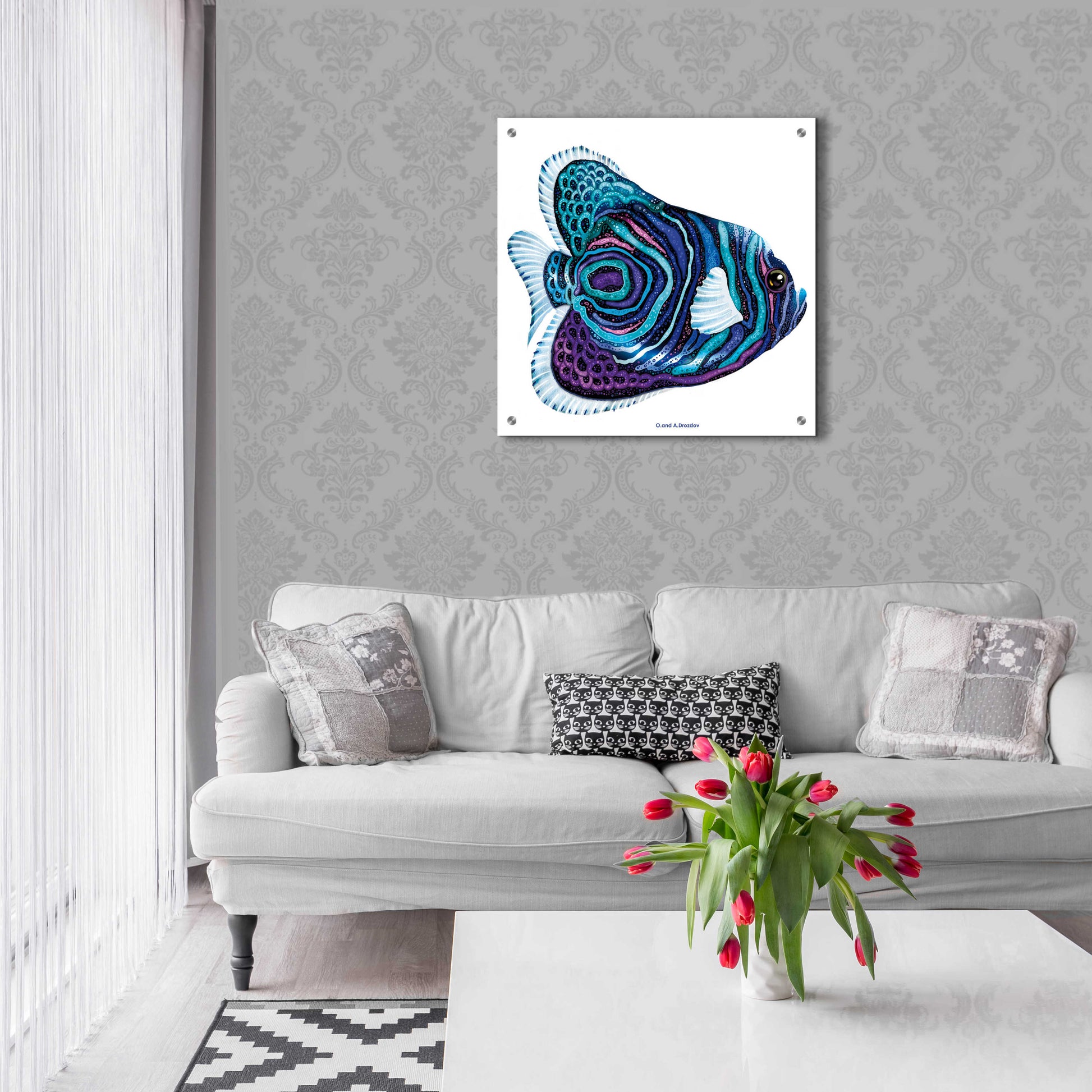 Epic Art 'New Fish 3' by Olga and Alexey Drozdov, Acrylic Glass Wall Art,24x24