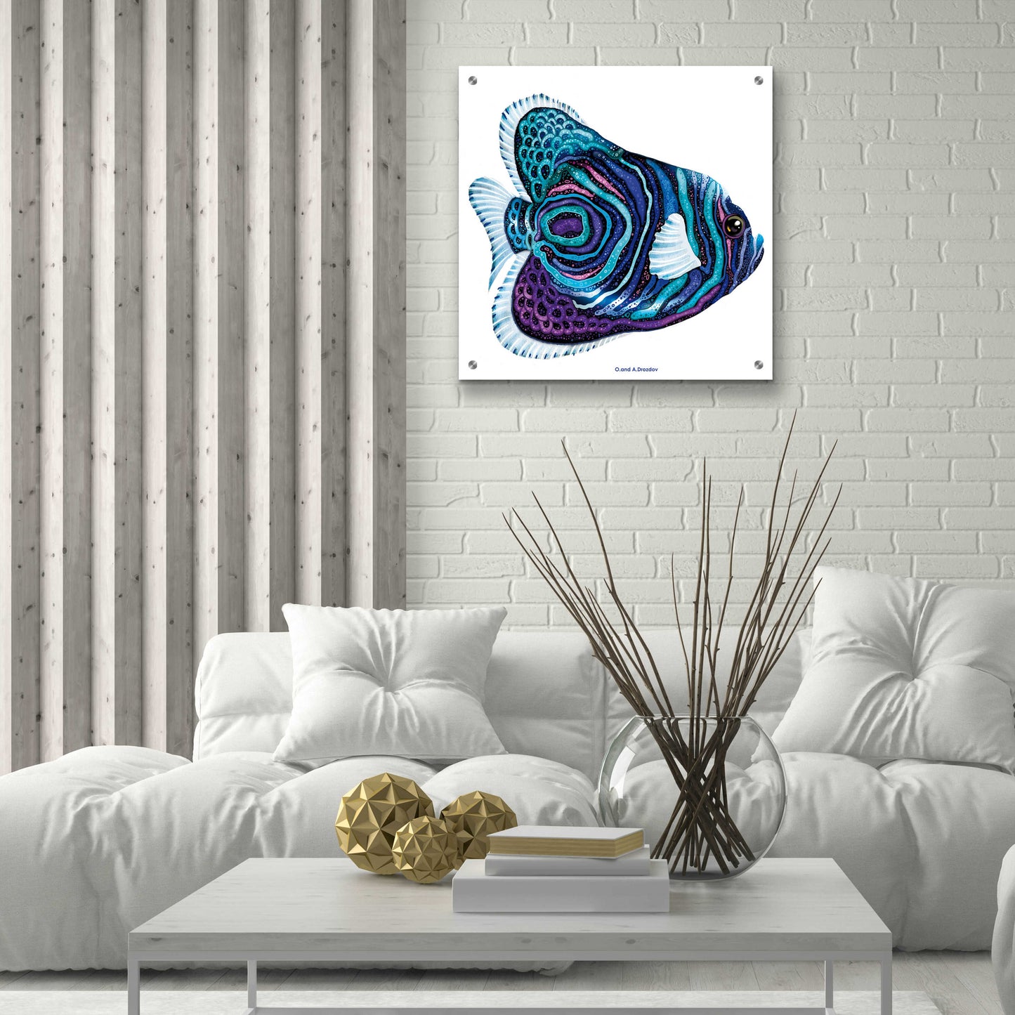 Epic Art 'New Fish 3' by Olga and Alexey Drozdov, Acrylic Glass Wall Art,24x24