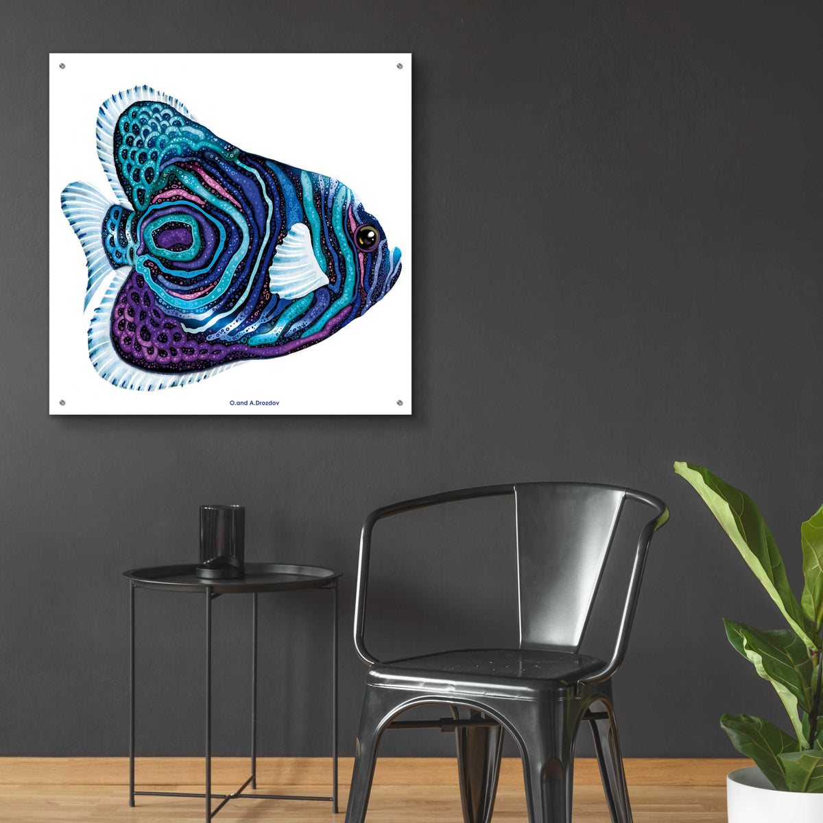 Epic Art 'New Fish 3' by Olga and Alexey Drozdov, Acrylic Glass Wall Art,36x36