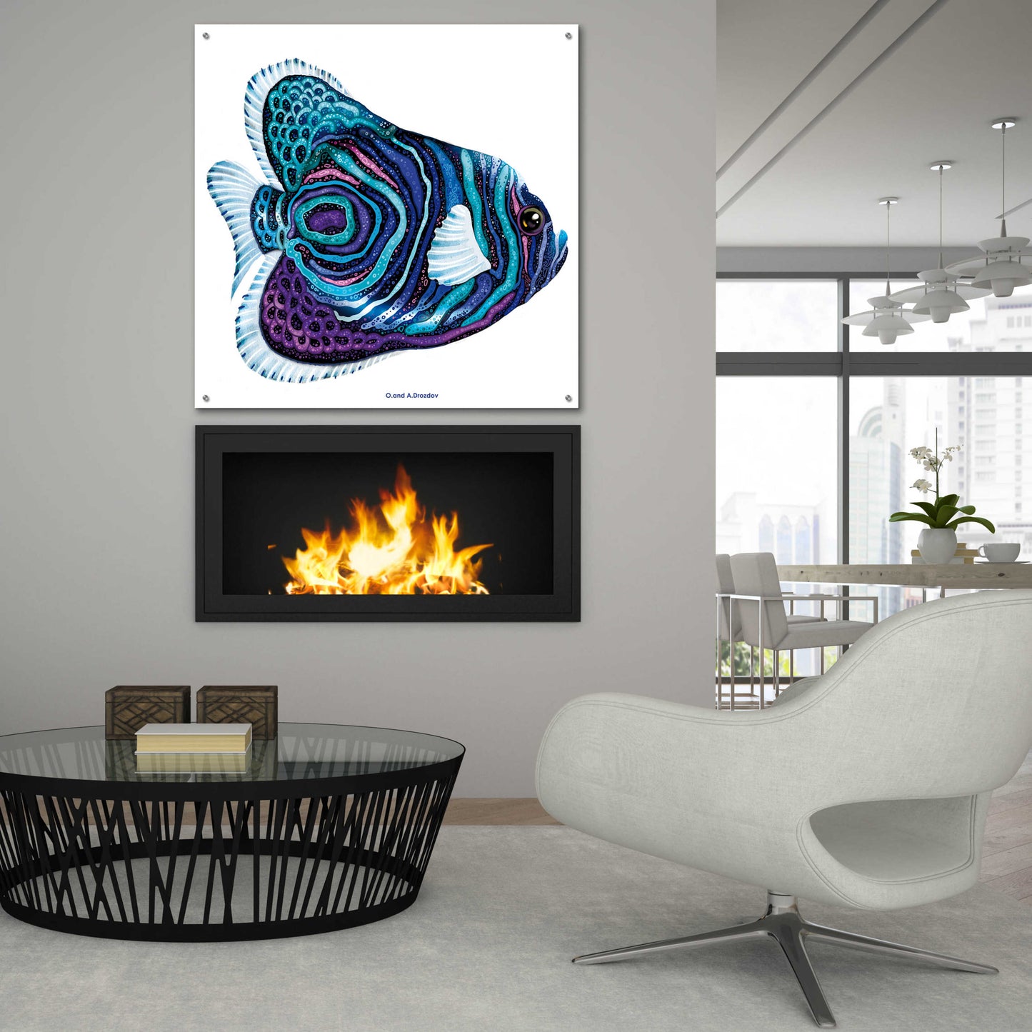 Epic Art 'New Fish 3' by Olga and Alexey Drozdov, Acrylic Glass Wall Art,36x36