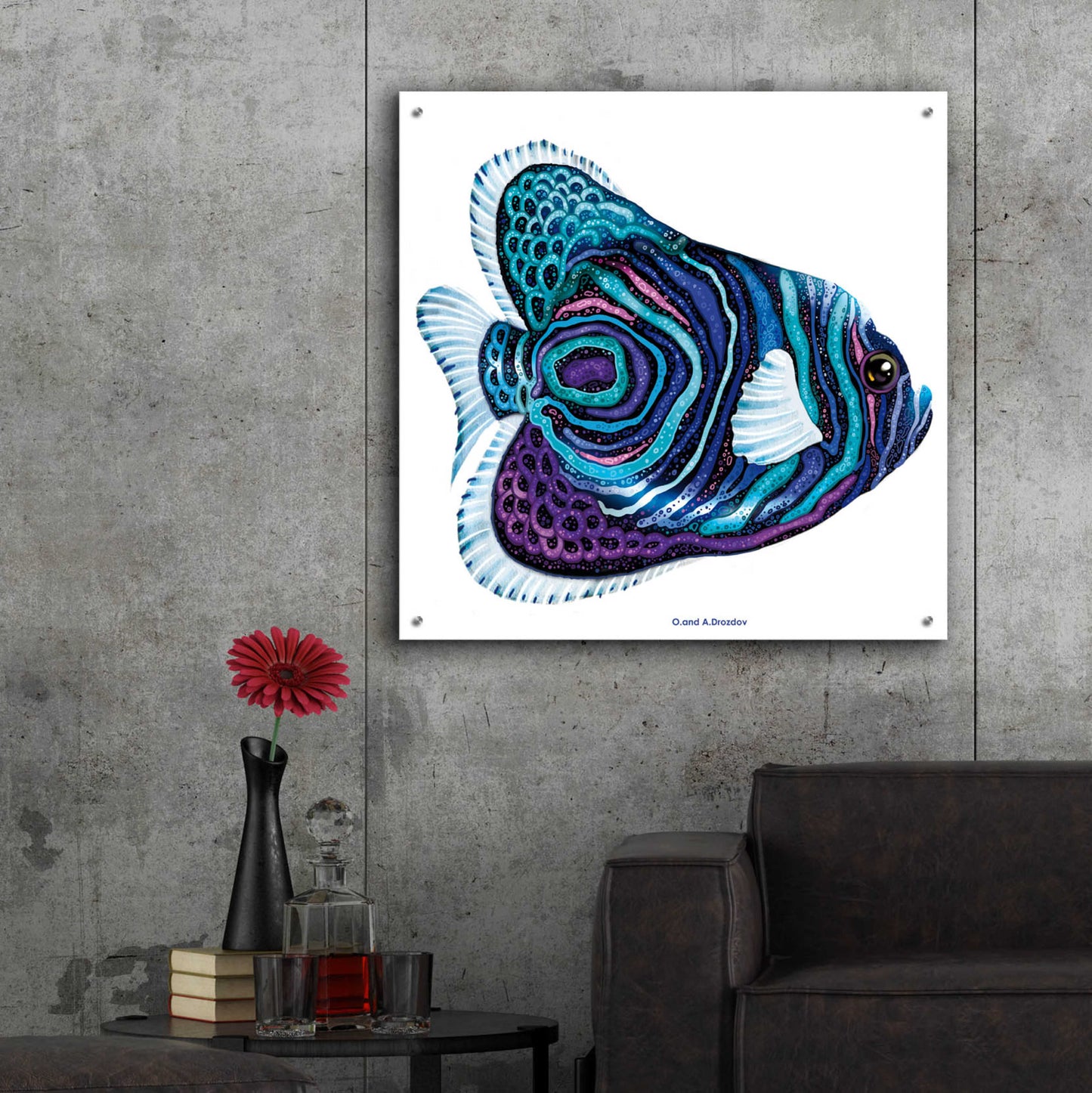 Epic Art 'New Fish 3' by Olga and Alexey Drozdov, Acrylic Glass Wall Art,36x36