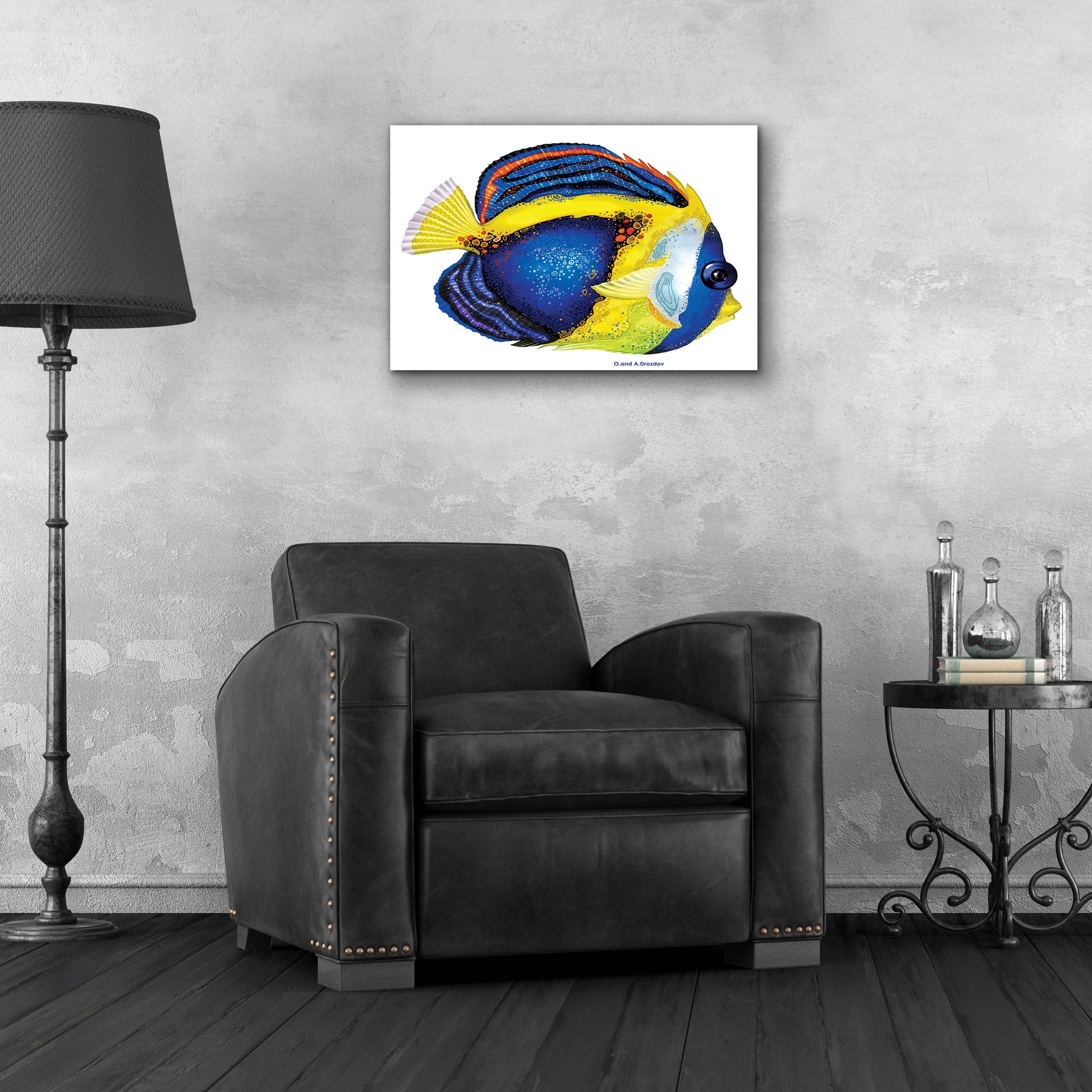 Epic Art 'New Fish 2' by Olga and Alexey Drozdov, Acrylic Glass Wall Art,24x16